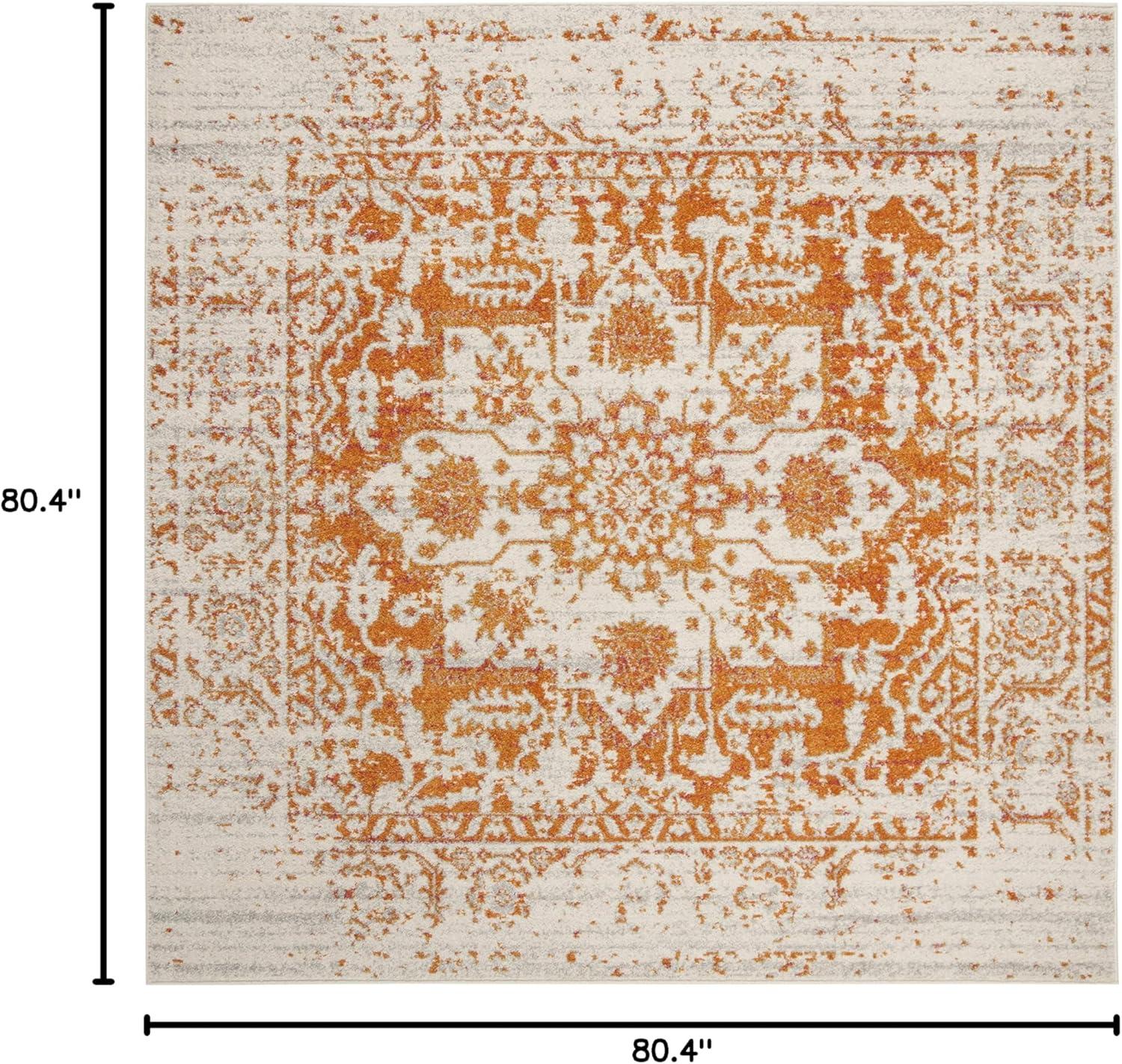 image:imageSAFAVIEH Area Rug 8x10 Madison Collection Large Cream amp Navy Snowflake Medallion Distressed Design NonShedding amp Easy Cleaning Ideal for Living Room Bedroom Office Dining Space MAD603DOrangeIvory