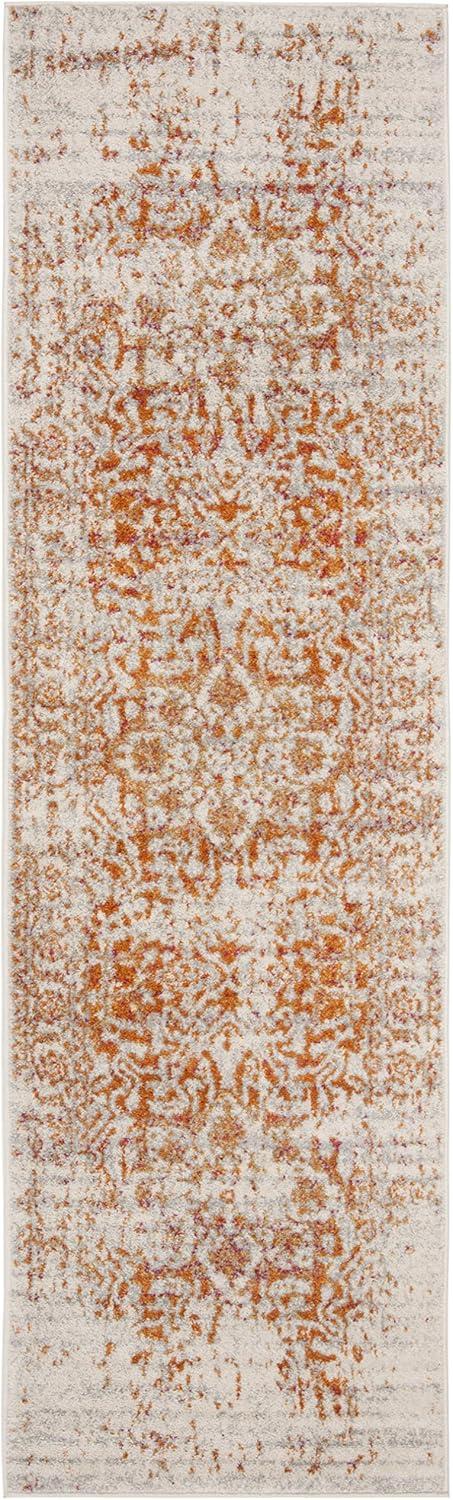 image:imageSAFAVIEH Area Rug 8x10 Madison Collection Large Cream amp Navy Snowflake Medallion Distressed Design NonShedding amp Easy Cleaning Ideal for Living Room Bedroom Office Dining Space MAD603DOrangeIvory