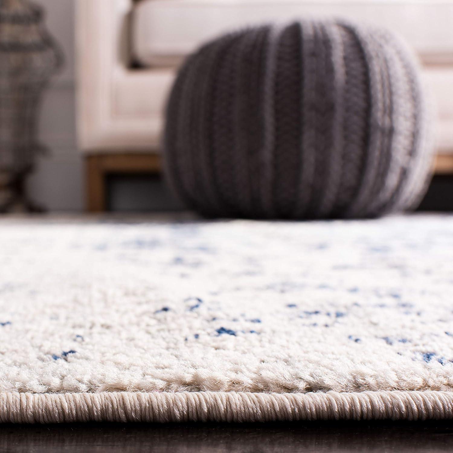 image:imageSAFAVIEH Area Rug 8x10 Madison Collection Large Cream amp Navy Snowflake Medallion Distressed Design NonShedding amp Easy Cleaning Ideal for Living Room Bedroom Office Dining Space MAD603DCreamNavy