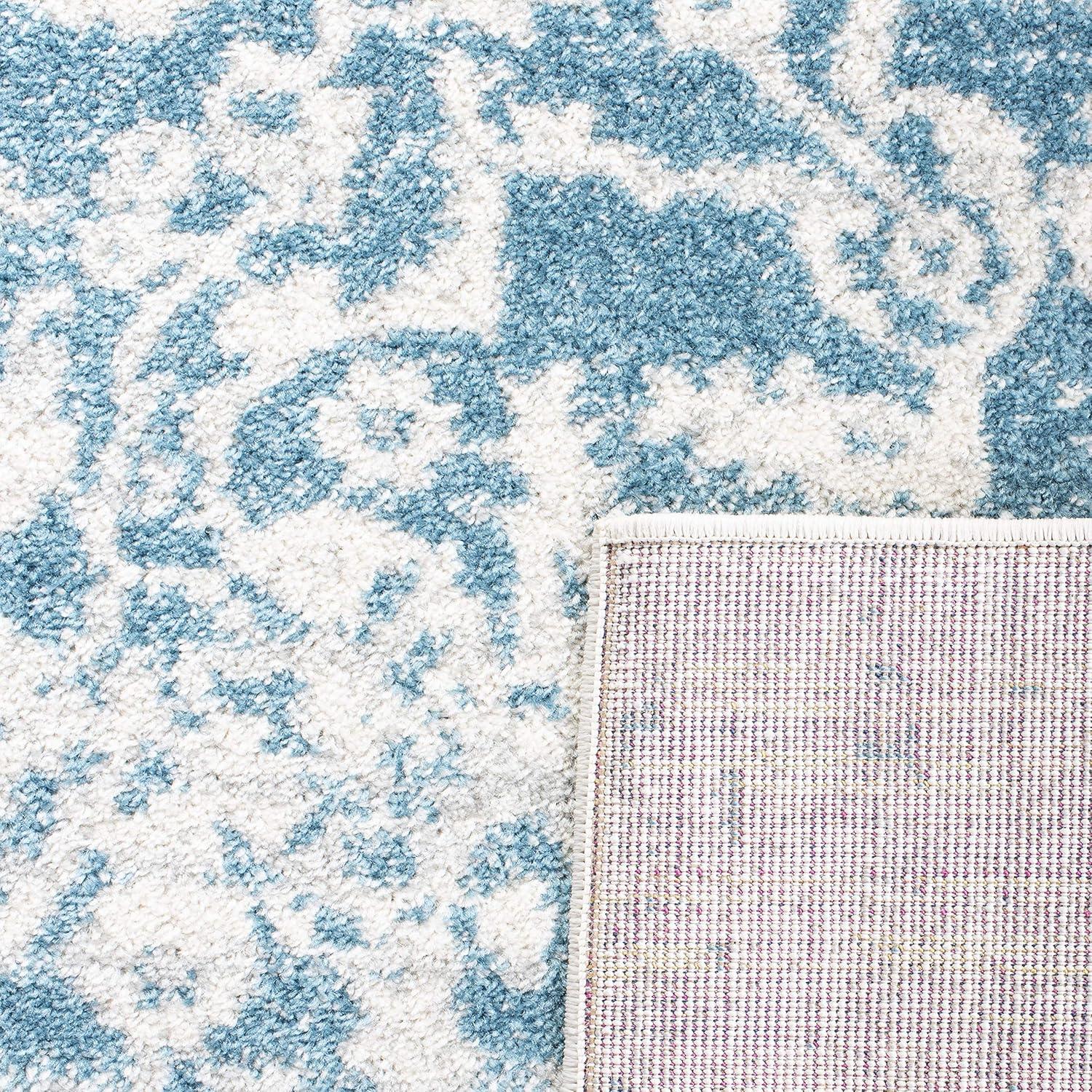 image:imageSAFAVIEH Area Rug 8x10 Madison Collection Large Cream amp Navy Snowflake Medallion Distressed Design NonShedding amp Easy Cleaning Ideal for Living Room Bedroom Office Dining Space MAD603DTealIvory