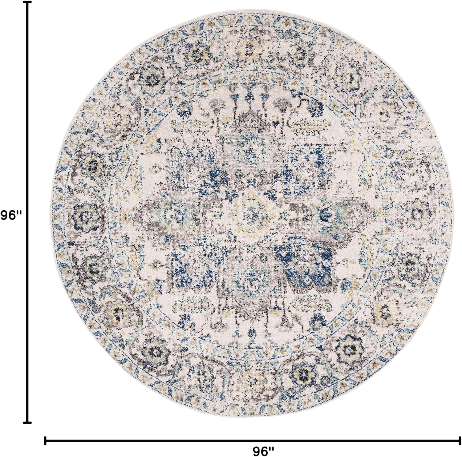 image:imageSAFAVIEH Area Rug 8x10 Madison Collection Large Cream amp Navy Snowflake Medallion Distressed Design NonShedding amp Easy Cleaning Ideal for Living Room Bedroom Office Dining Space MAD603DGreyIvory