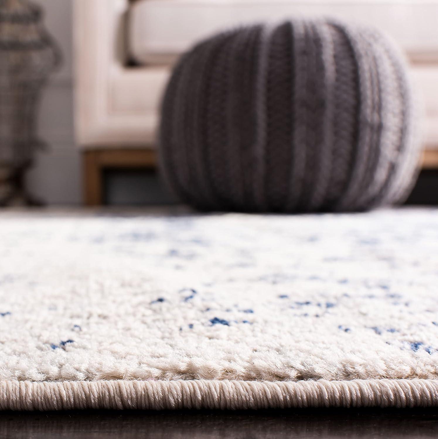 image:imageSAFAVIEH Area Rug 8x10 Madison Collection Large Cream amp Navy Snowflake Medallion Distressed Design NonShedding amp Easy Cleaning Ideal for Living Room Bedroom Office Dining Space MAD603DCreamNavy