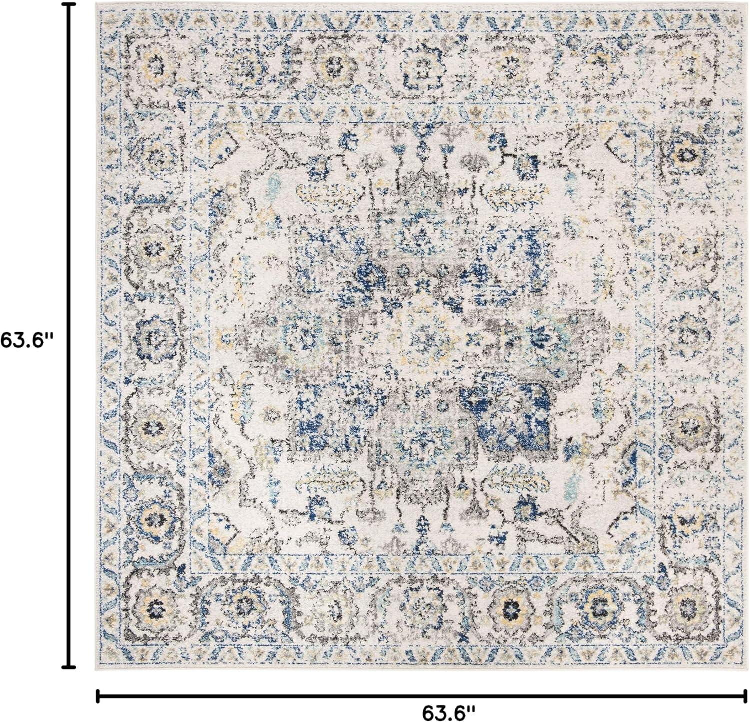 image:imageSAFAVIEH Area Rug 8x10 Madison Collection Large Cream amp Navy Snowflake Medallion Distressed Design NonShedding amp Easy Cleaning Ideal for Living Room Bedroom Office Dining Space MAD603DGreyIvory