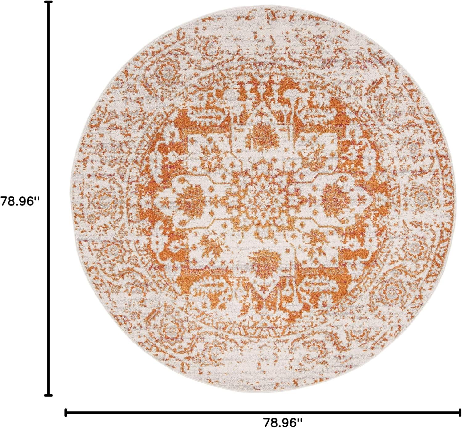 image:imageSAFAVIEH Area Rug 8x10 Madison Collection Large Cream amp Navy Snowflake Medallion Distressed Design NonShedding amp Easy Cleaning Ideal for Living Room Bedroom Office Dining Space MAD603DOrangeIvory