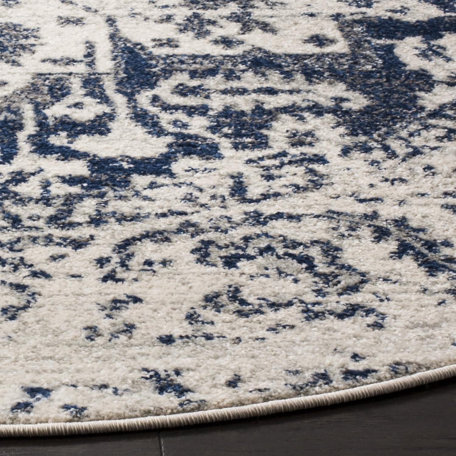 image:imageSAFAVIEH Area Rug 8x10 Madison Collection Large Cream amp Navy Snowflake Medallion Distressed Design NonShedding amp Easy Cleaning Ideal for Living Room Bedroom Office Dining Space MAD603DCreamNavy