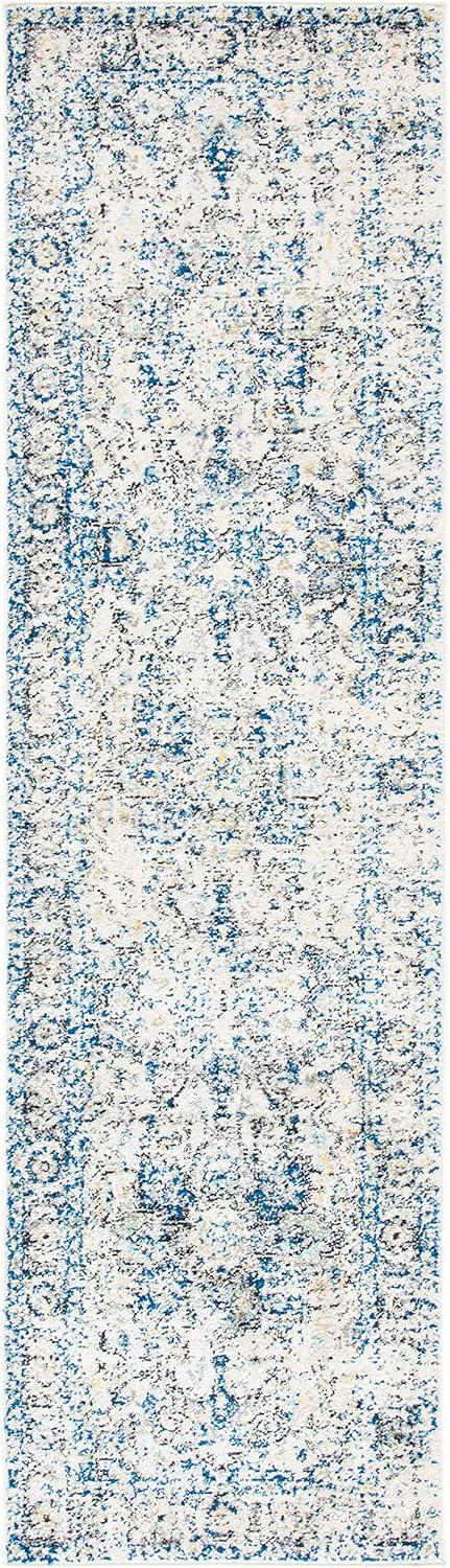 image:imageSAFAVIEH Area Rug 8x10 Madison Collection Large Cream amp Navy Snowflake Medallion Distressed Design NonShedding amp Easy Cleaning Ideal for Living Room Bedroom Office Dining Space MAD603DGreyIvory