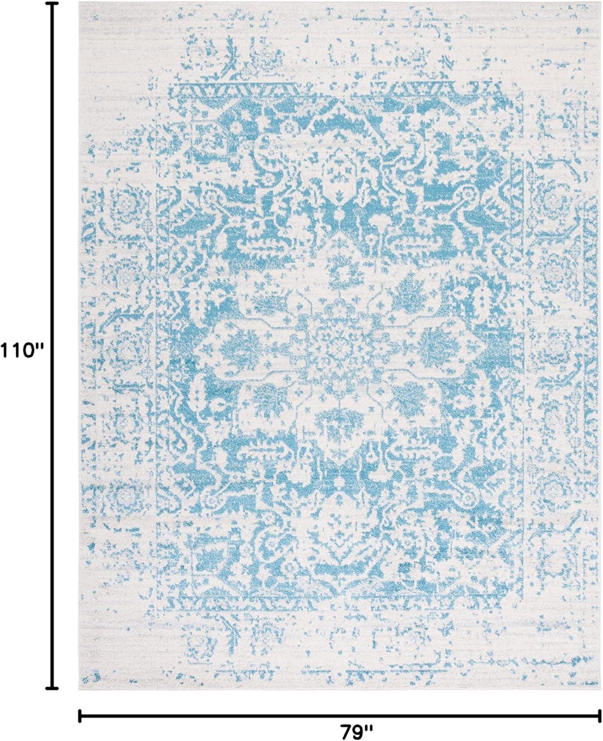 image:imageSAFAVIEH Area Rug 8x10 Madison Collection Large Cream amp Navy Snowflake Medallion Distressed Design NonShedding amp Easy Cleaning Ideal for Living Room Bedroom Office Dining Space MAD603DTealIvory