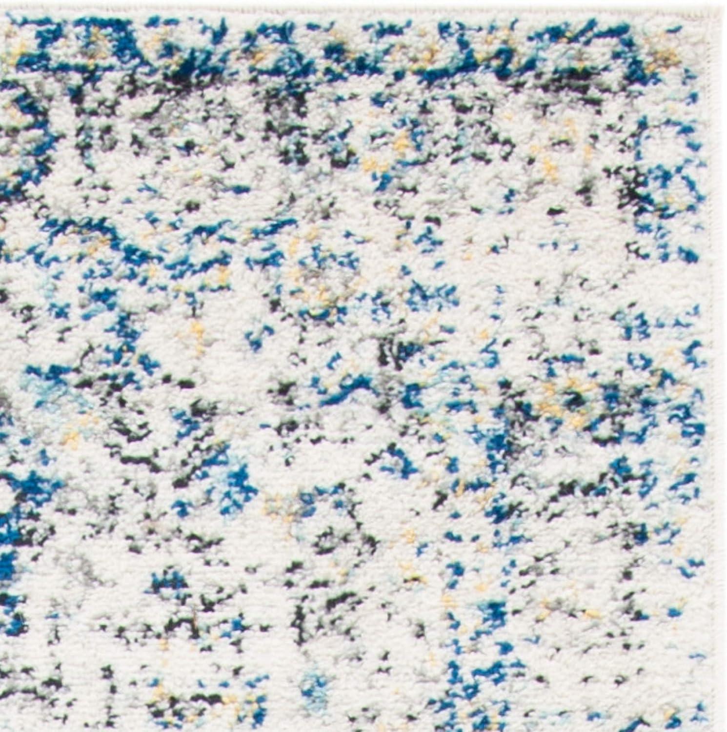 image:imageSAFAVIEH Area Rug 8x10 Madison Collection Large Cream amp Navy Snowflake Medallion Distressed Design NonShedding amp Easy Cleaning Ideal for Living Room Bedroom Office Dining Space MAD603DGreyIvory