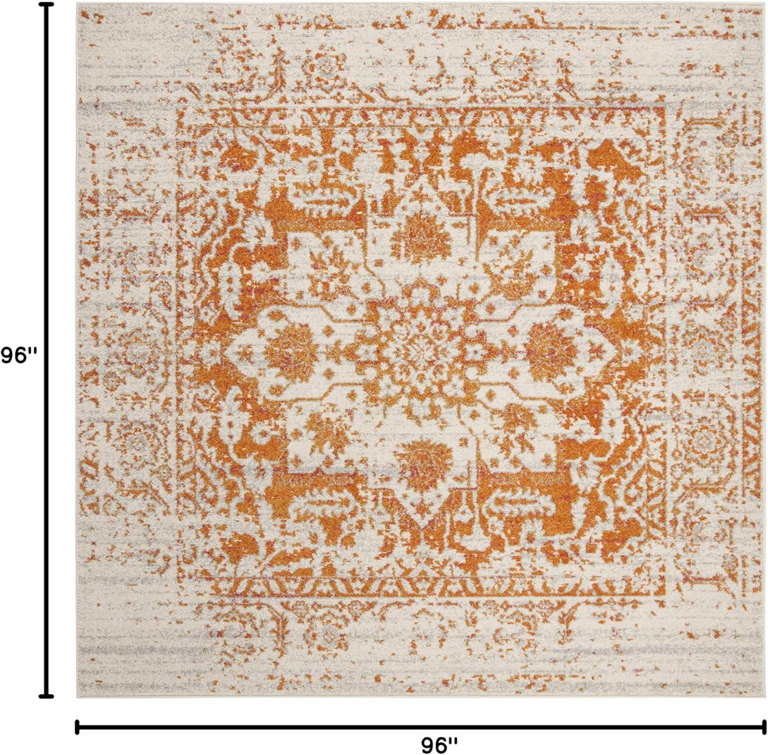 image:imageSAFAVIEH Area Rug 8x10 Madison Collection Large Cream amp Navy Snowflake Medallion Distressed Design NonShedding amp Easy Cleaning Ideal for Living Room Bedroom Office Dining Space MAD603DOrangeIvory