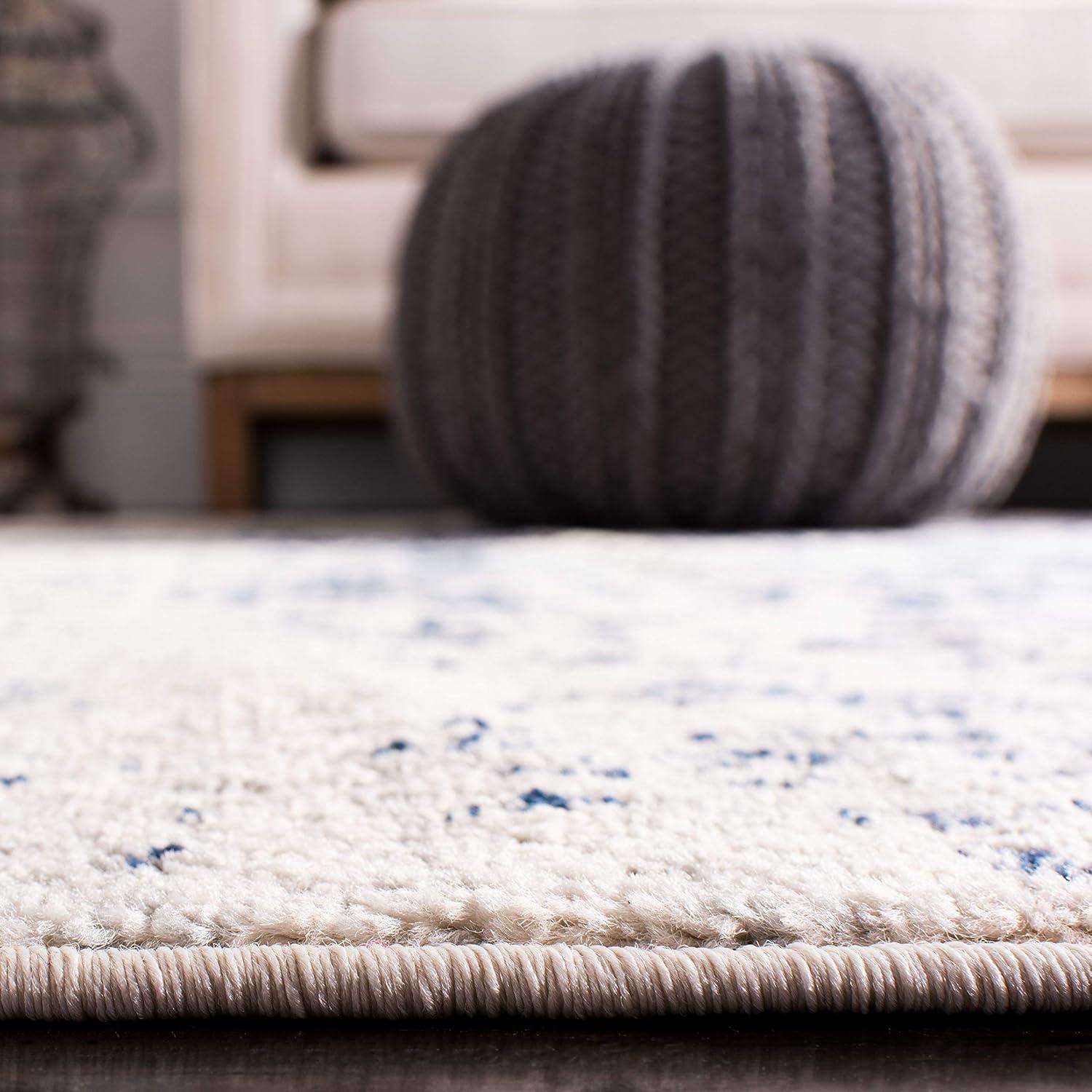 image:imageSAFAVIEH Area Rug 8x10 Madison Collection Large Cream amp Navy Snowflake Medallion Distressed Design NonShedding amp Easy Cleaning Ideal for Living Room Bedroom Office Dining Space MAD603DCreamNavy