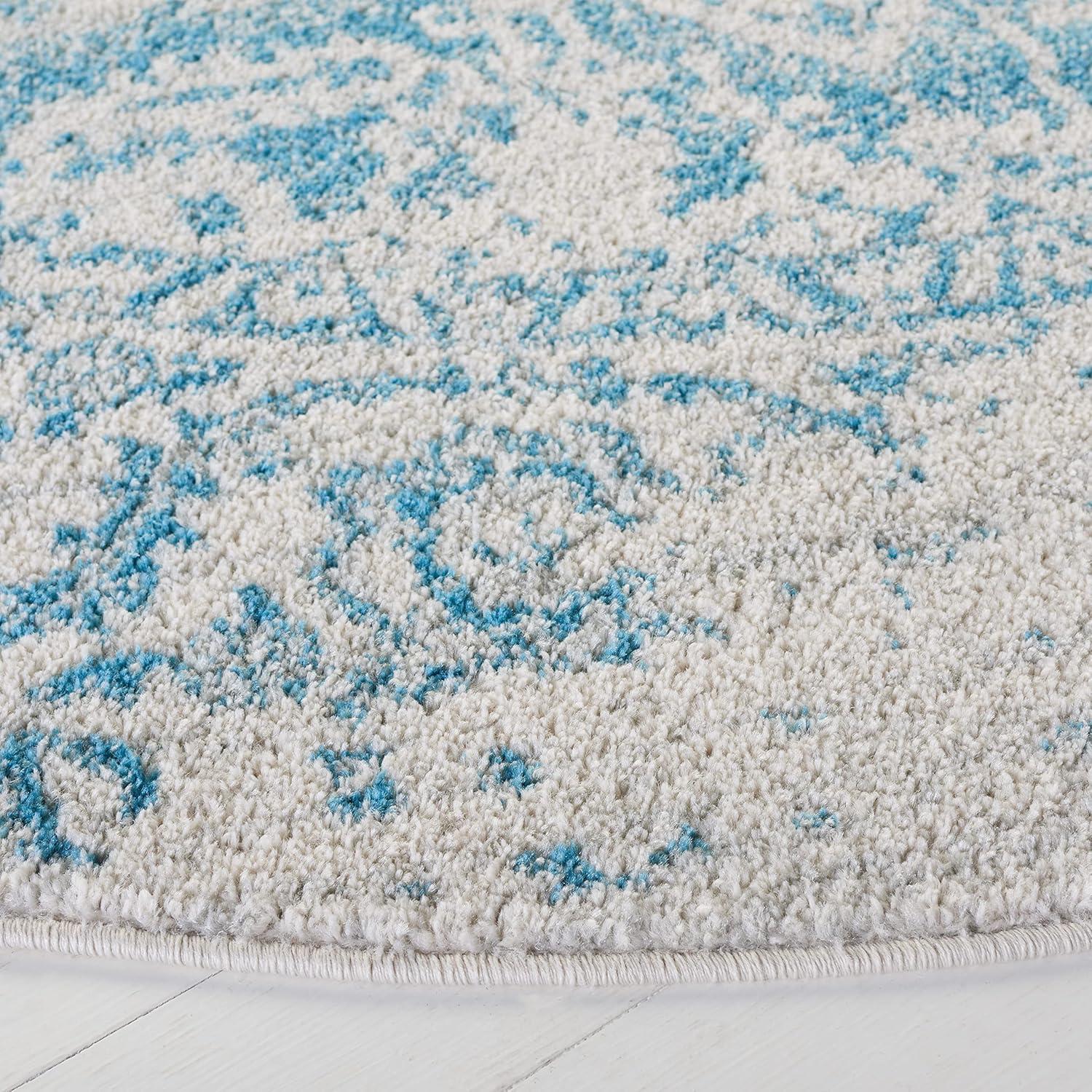 image:imageSAFAVIEH Area Rug 8x10 Madison Collection Large Cream amp Navy Snowflake Medallion Distressed Design NonShedding amp Easy Cleaning Ideal for Living Room Bedroom Office Dining Space MAD603DTealIvory