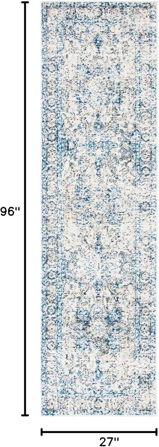 image:imageSAFAVIEH Area Rug 8x10 Madison Collection Large Cream amp Navy Snowflake Medallion Distressed Design NonShedding amp Easy Cleaning Ideal for Living Room Bedroom Office Dining Space MAD603DGreyIvory