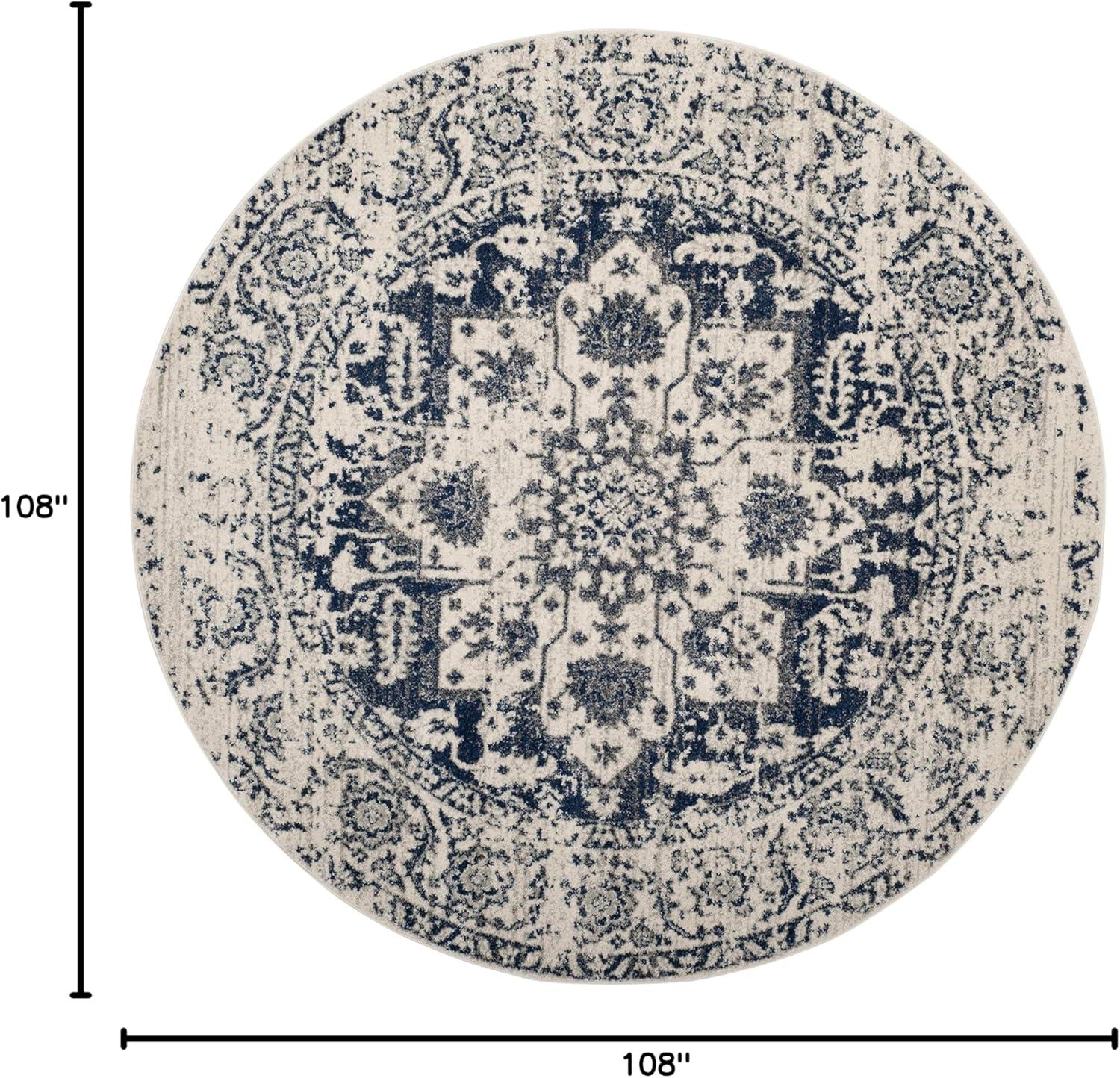 image:imageSAFAVIEH Area Rug 8x10 Madison Collection Large Cream amp Navy Snowflake Medallion Distressed Design NonShedding amp Easy Cleaning Ideal for Living Room Bedroom Office Dining Space MAD603DCreamNavy