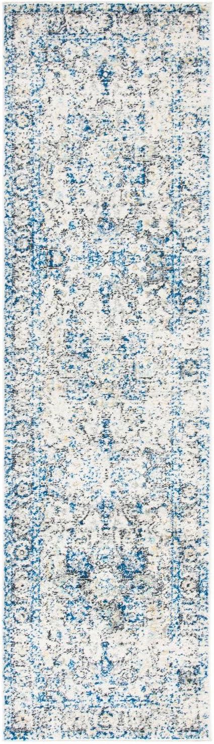 image:imageSAFAVIEH Area Rug 8x10 Madison Collection Large Cream amp Navy Snowflake Medallion Distressed Design NonShedding amp Easy Cleaning Ideal for Living Room Bedroom Office Dining Space MAD603DGreyIvory