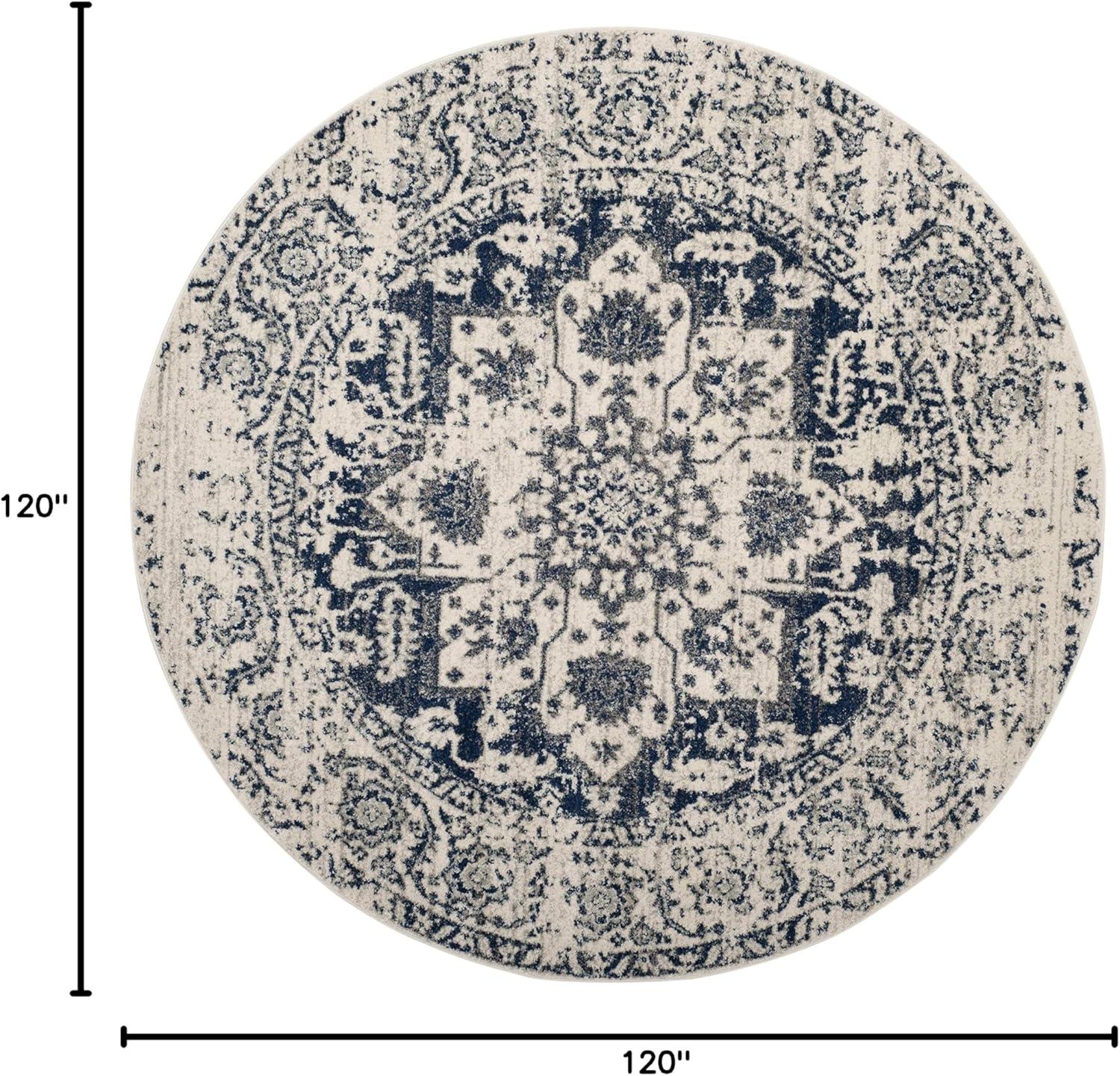 image:imageSAFAVIEH Area Rug 8x10 Madison Collection Large Cream amp Navy Snowflake Medallion Distressed Design NonShedding amp Easy Cleaning Ideal for Living Room Bedroom Office Dining Space MAD603DCreamNavy