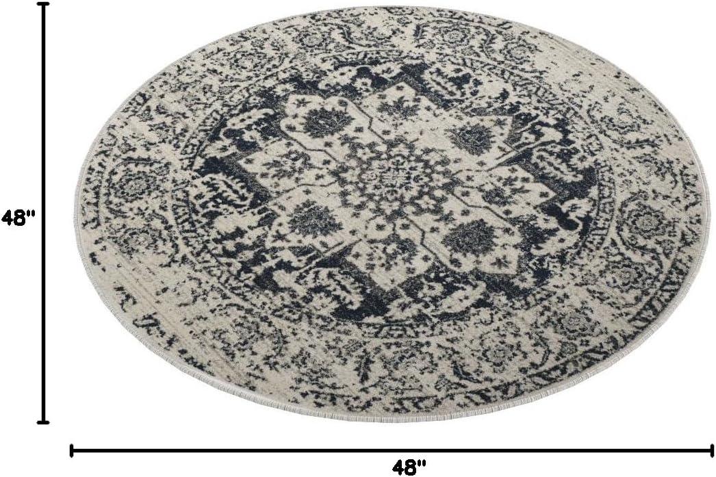 image:imageSAFAVIEH Area Rug 8x10 Madison Collection Large Cream amp Navy Snowflake Medallion Distressed Design NonShedding amp Easy Cleaning Ideal for Living Room Bedroom Office Dining Space MAD603DCreamNavy