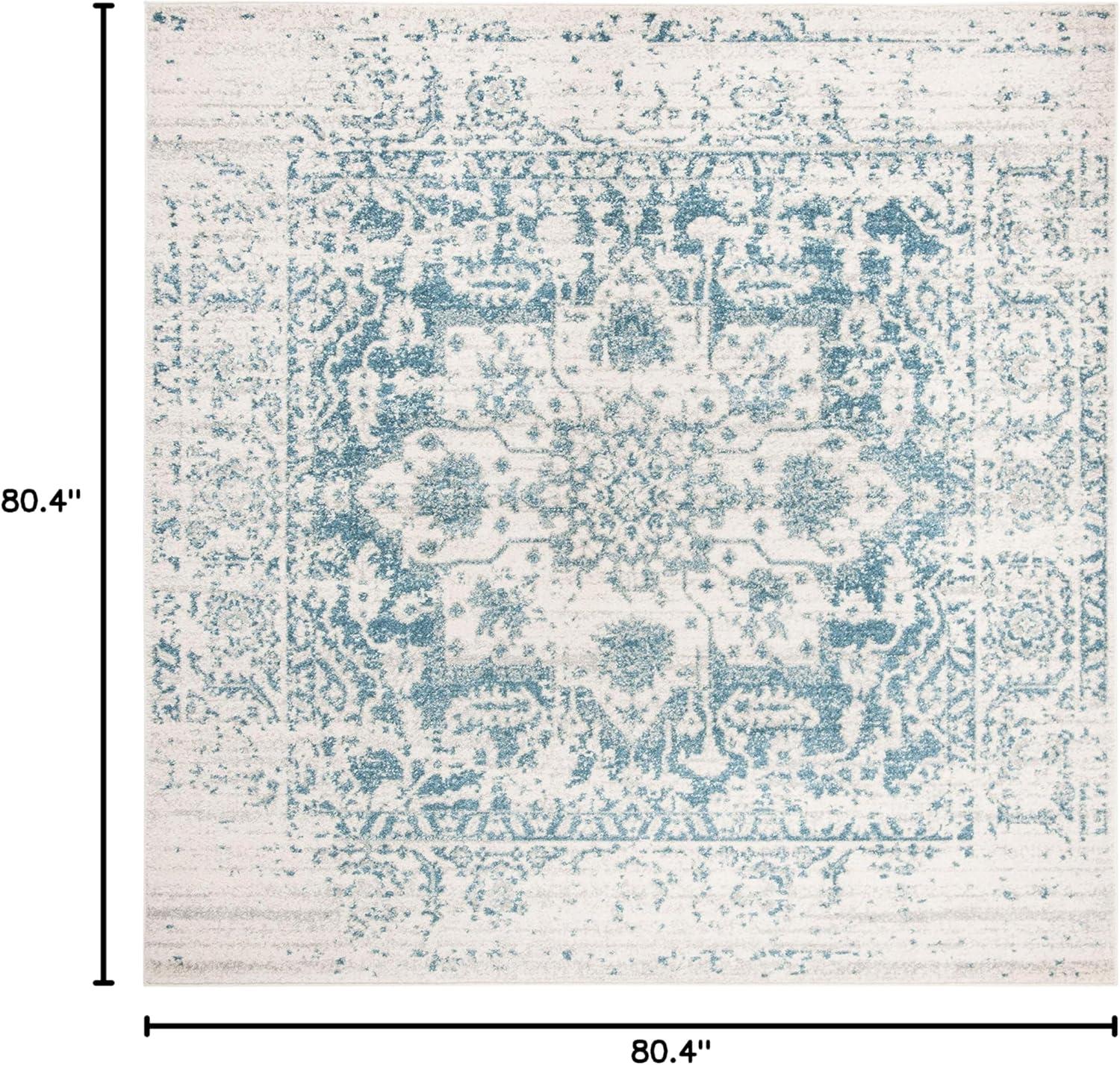 image:imageSAFAVIEH Area Rug 8x10 Madison Collection Large Cream amp Navy Snowflake Medallion Distressed Design NonShedding amp Easy Cleaning Ideal for Living Room Bedroom Office Dining Space MAD603DTealIvory