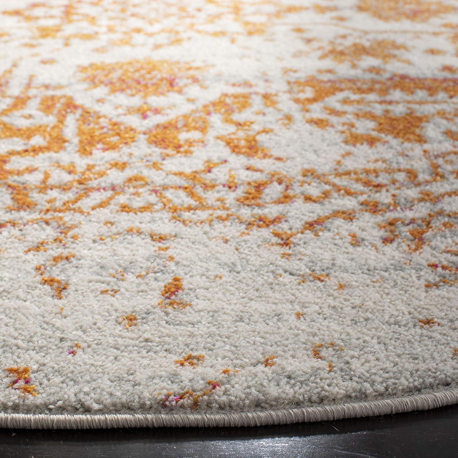 image:imageSAFAVIEH Area Rug 8x10 Madison Collection Large Cream amp Navy Snowflake Medallion Distressed Design NonShedding amp Easy Cleaning Ideal for Living Room Bedroom Office Dining Space MAD603DOrangeIvory