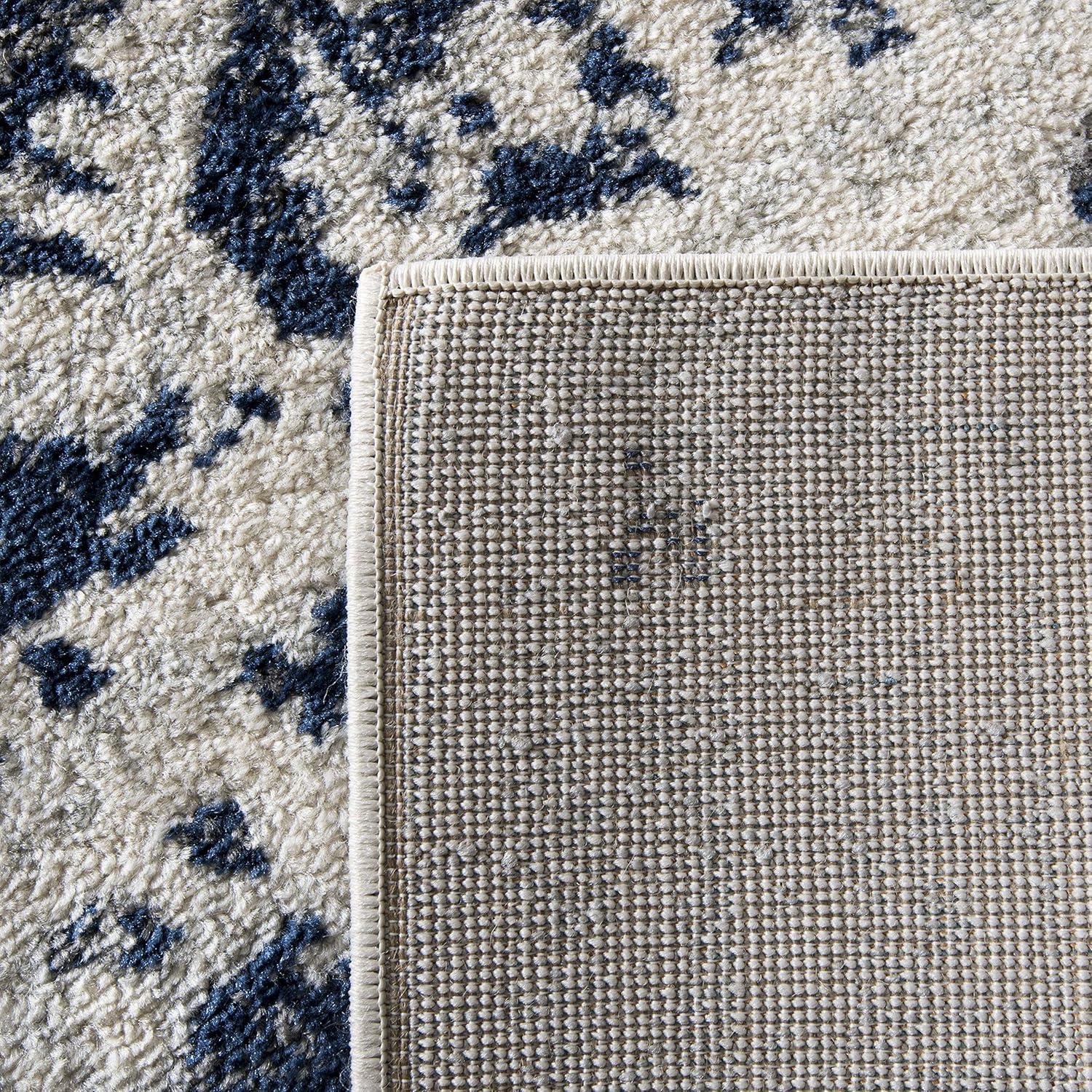 image:imageSAFAVIEH Area Rug 8x10 Madison Collection Large Cream amp Navy Snowflake Medallion Distressed Design NonShedding amp Easy Cleaning Ideal for Living Room Bedroom Office Dining Space MAD603DCreamNavy
