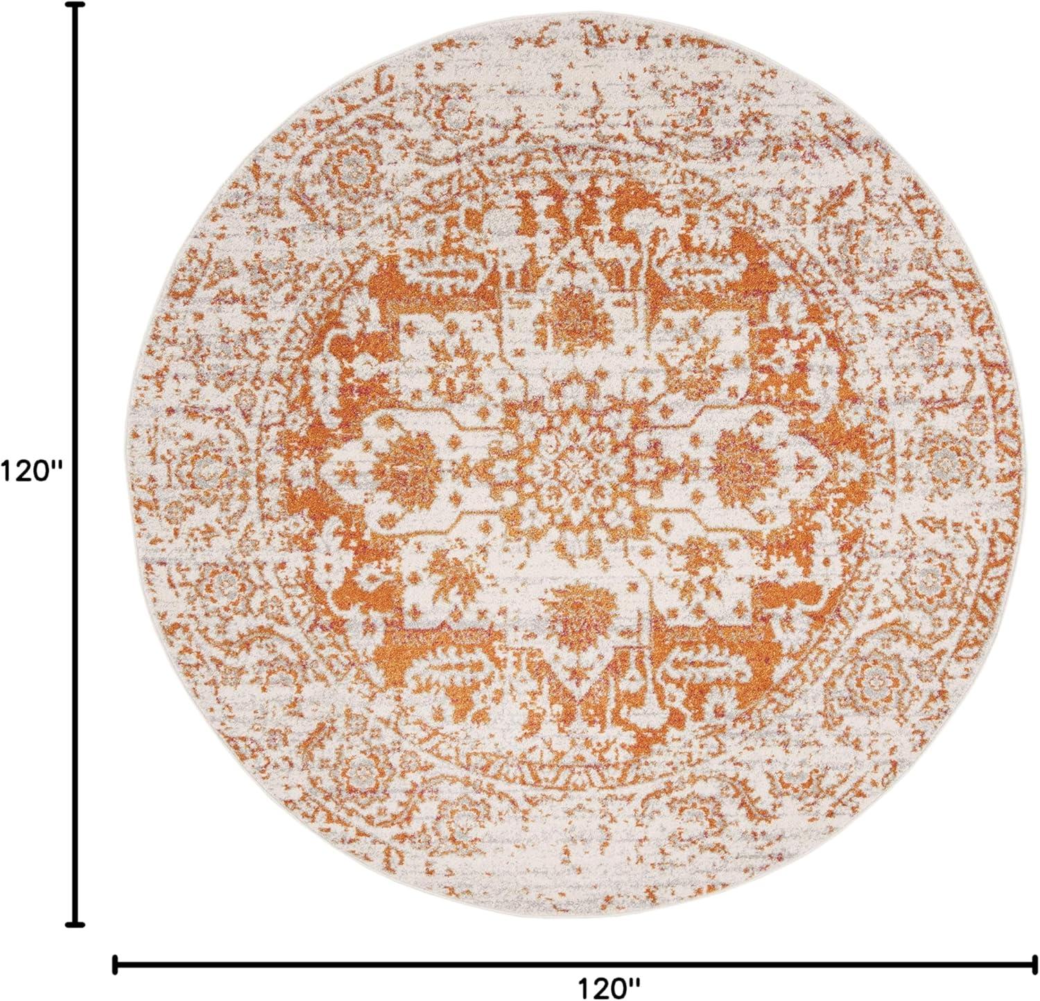 image:imageSAFAVIEH Area Rug 8x10 Madison Collection Large Cream amp Navy Snowflake Medallion Distressed Design NonShedding amp Easy Cleaning Ideal for Living Room Bedroom Office Dining Space MAD603DOrangeIvory