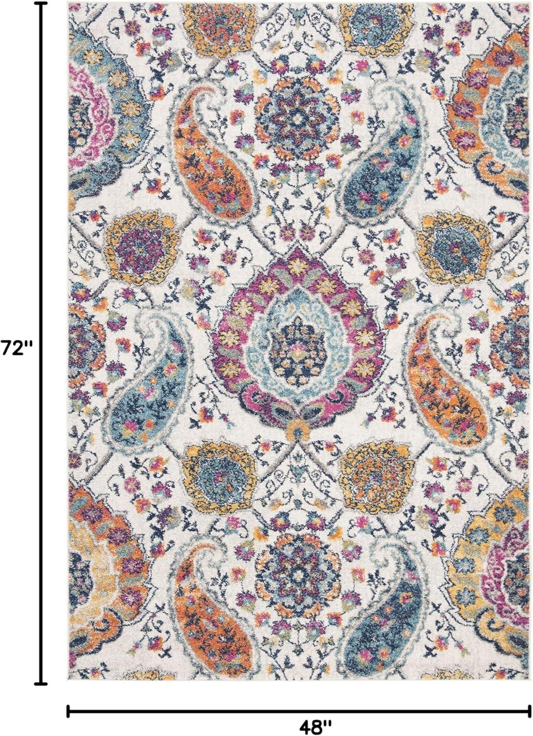 image:imageSAFAVIEH Area Rug 8x10 Madison Collection Large Cream amp Turquoise Boho Chic Glam Paisley Design NonShedding amp Easy Cleaning Ideal for Living Room Bedroom Office Dining Space MAD600ECreamMulti
