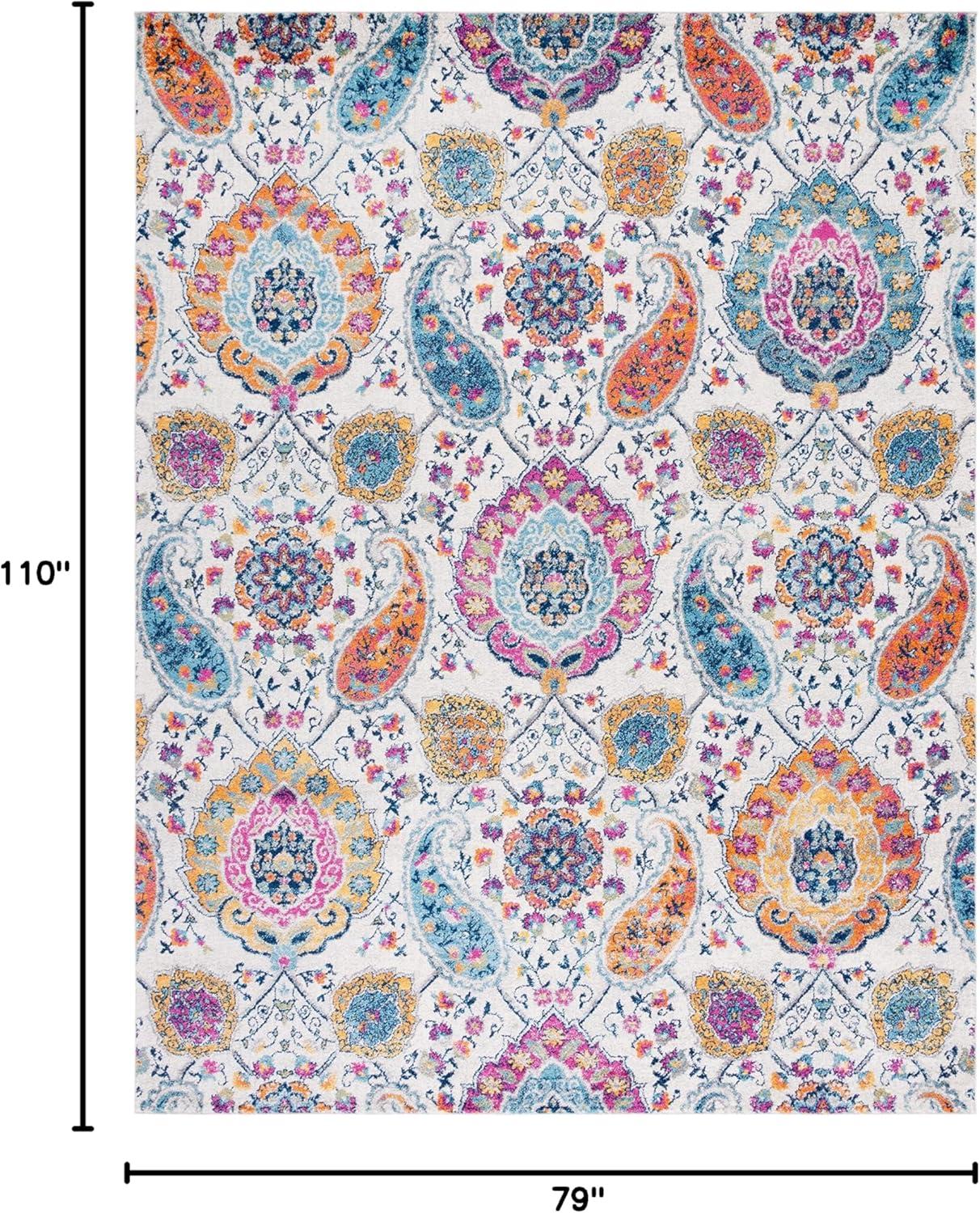 image:imageSAFAVIEH Area Rug 8x10 Madison Collection Large Cream amp Turquoise Boho Chic Glam Paisley Design NonShedding amp Easy Cleaning Ideal for Living Room Bedroom Office Dining Space MAD600ECreamMulti
