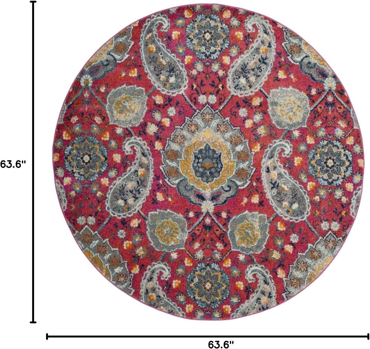image:imageSAFAVIEH Area Rug 8x10 Madison Collection Large Cream amp Turquoise Boho Chic Glam Paisley Design NonShedding amp Easy Cleaning Ideal for Living Room Bedroom Office Dining Space MAD600EFuchsiaGold