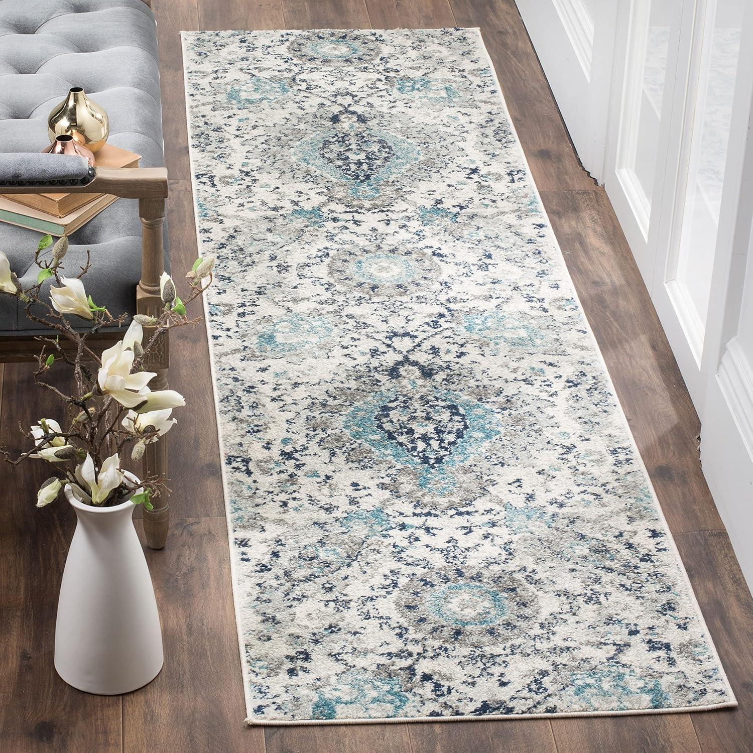 image:imageSAFAVIEH Area Rug 8x10 Madison Collection Large Cream amp Turquoise Boho Chic Glam Paisley Design NonShedding amp Easy Cleaning Ideal for Living Room Bedroom Office Dining Space MAD600ECreamLight Grey