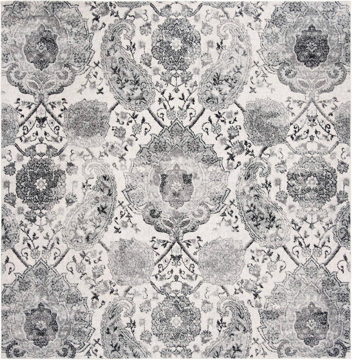 image:imageSAFAVIEH Area Rug 8x10 Madison Collection Large Cream amp Turquoise Boho Chic Glam Paisley Design NonShedding amp Easy Cleaning Ideal for Living Room Bedroom Office Dining Space MAD600ECreamSilver