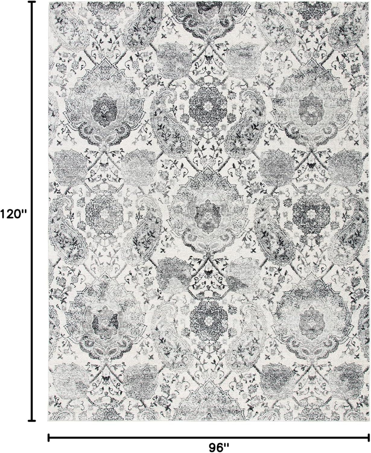 image:imageSAFAVIEH Area Rug 8x10 Madison Collection Large Cream amp Turquoise Boho Chic Glam Paisley Design NonShedding amp Easy Cleaning Ideal for Living Room Bedroom Office Dining Space MAD600ECreamSilver