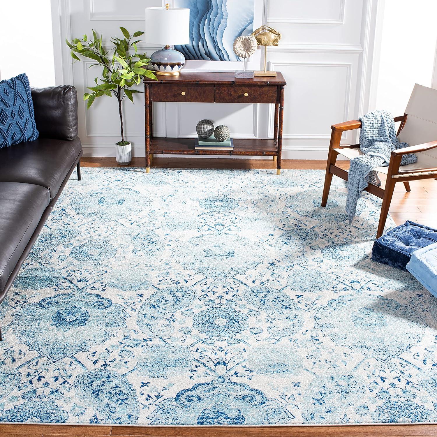 image:imageSAFAVIEH Area Rug 8x10 Madison Collection Large Cream amp Turquoise Boho Chic Glam Paisley Design NonShedding amp Easy Cleaning Ideal for Living Room Bedroom Office Dining Space MAD600ECreamTurquoise