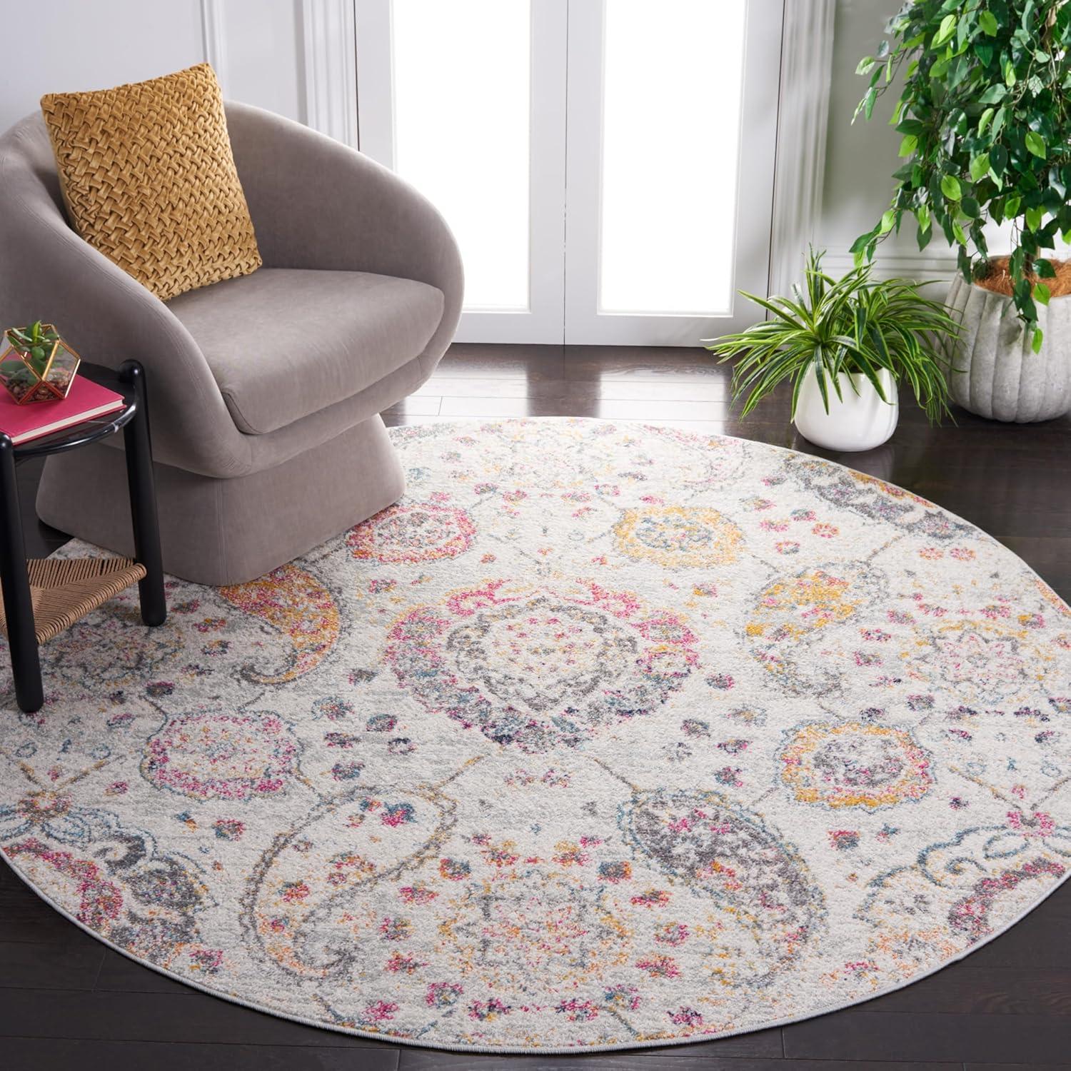 image:imageSAFAVIEH Area Rug 8x10 Madison Collection Large Cream amp Turquoise Boho Chic Glam Paisley Design NonShedding amp Easy Cleaning Ideal for Living Room Bedroom Office Dining Space MAD600EGreyGold