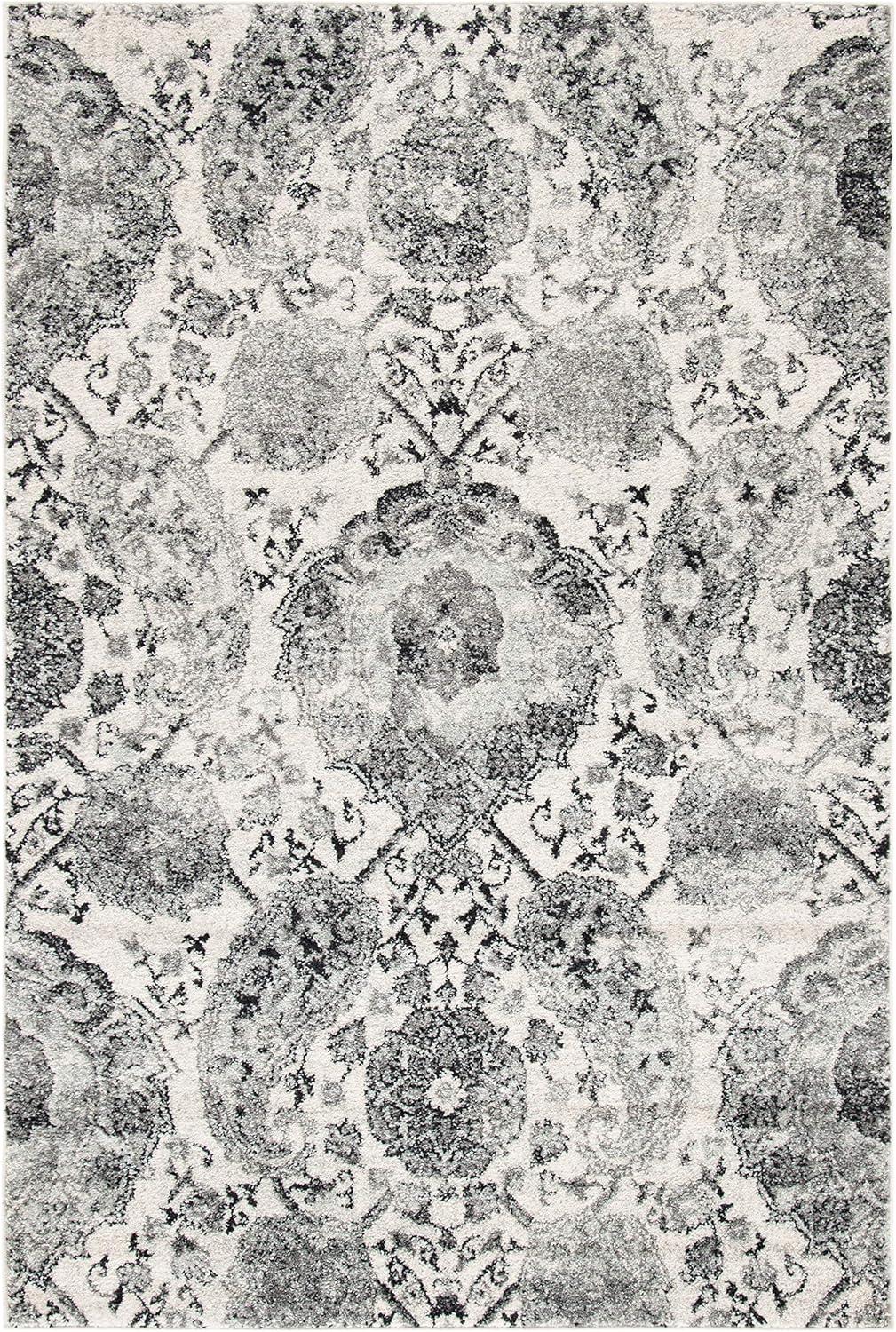 image:imageSAFAVIEH Area Rug 8x10 Madison Collection Large Cream amp Turquoise Boho Chic Glam Paisley Design NonShedding amp Easy Cleaning Ideal for Living Room Bedroom Office Dining Space MAD600ECreamSilver
