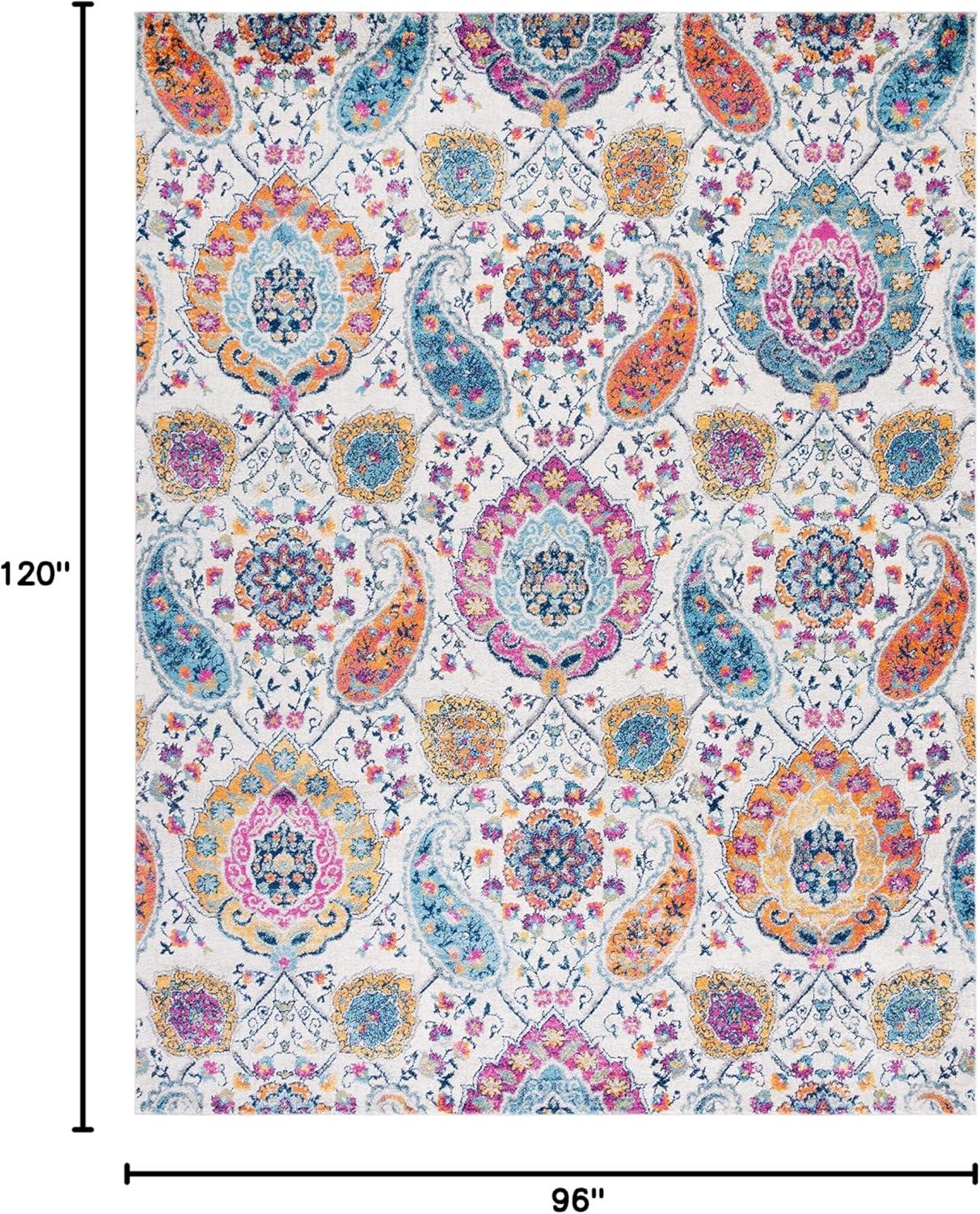 image:imageSAFAVIEH Area Rug 8x10 Madison Collection Large Cream amp Turquoise Boho Chic Glam Paisley Design NonShedding amp Easy Cleaning Ideal for Living Room Bedroom Office Dining Space MAD600ECreamMulti