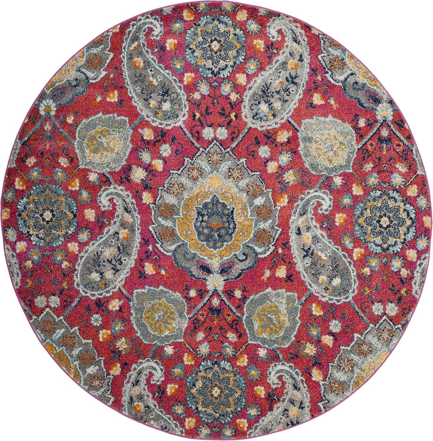 image:imageSAFAVIEH Area Rug 8x10 Madison Collection Large Cream amp Turquoise Boho Chic Glam Paisley Design NonShedding amp Easy Cleaning Ideal for Living Room Bedroom Office Dining Space MAD600EFuchsiaGold