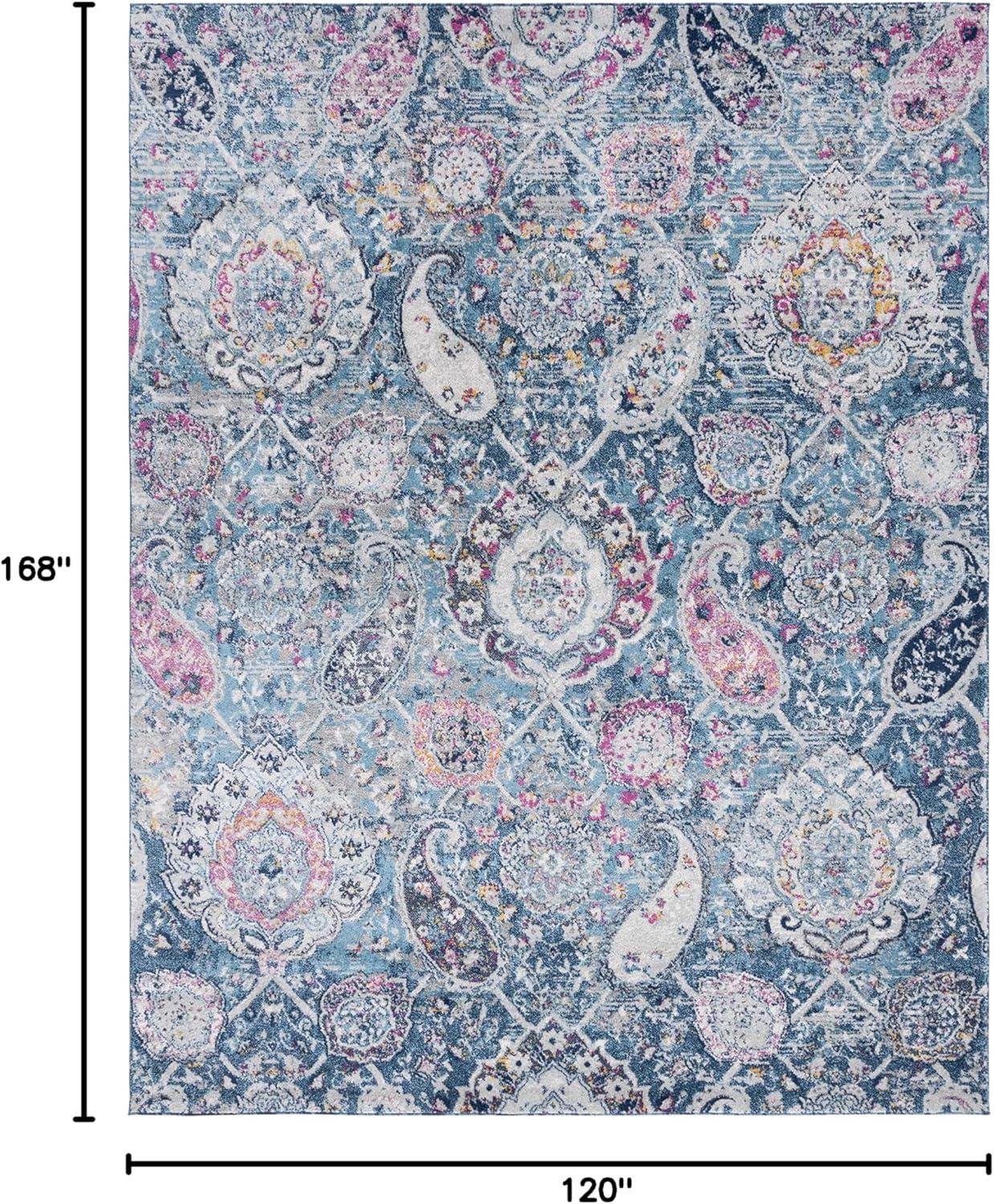 image:imageSAFAVIEH Area Rug 8x10 Madison Collection Large Cream amp Turquoise Boho Chic Glam Paisley Design NonShedding amp Easy Cleaning Ideal for Living Room Bedroom Office Dining Space MAD600EBlueGrey