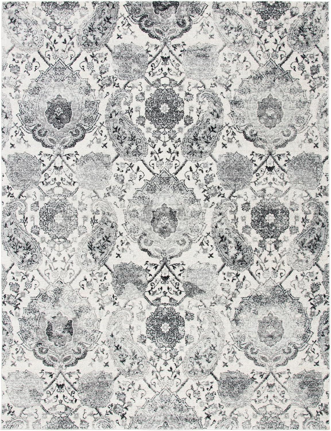 image:imageSAFAVIEH Area Rug 8x10 Madison Collection Large Cream amp Turquoise Boho Chic Glam Paisley Design NonShedding amp Easy Cleaning Ideal for Living Room Bedroom Office Dining Space MAD600ECreamSilver