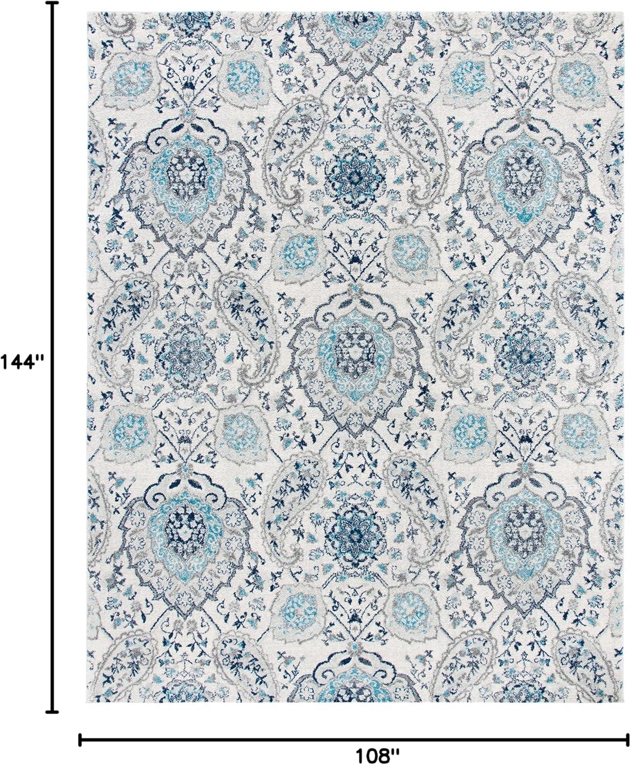 image:imageSAFAVIEH Area Rug 8x10 Madison Collection Large Cream amp Turquoise Boho Chic Glam Paisley Design NonShedding amp Easy Cleaning Ideal for Living Room Bedroom Office Dining Space MAD600ECreamLight Grey
