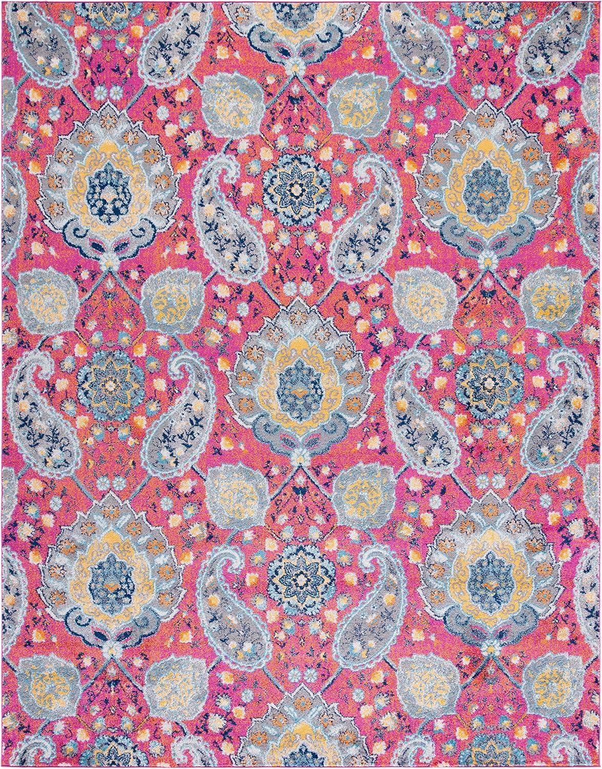 image:imageSAFAVIEH Area Rug 8x10 Madison Collection Large Cream amp Turquoise Boho Chic Glam Paisley Design NonShedding amp Easy Cleaning Ideal for Living Room Bedroom Office Dining Space MAD600EFuchsiaGold