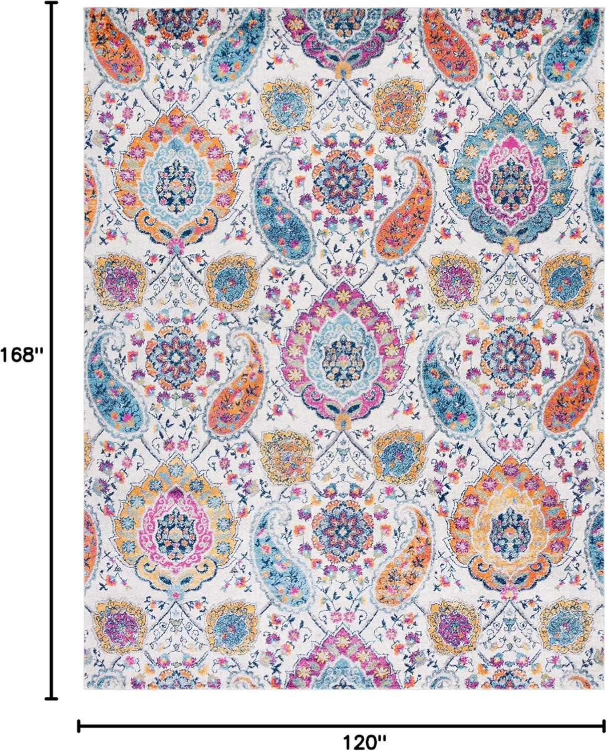 image:imageSAFAVIEH Area Rug 8x10 Madison Collection Large Cream amp Turquoise Boho Chic Glam Paisley Design NonShedding amp Easy Cleaning Ideal for Living Room Bedroom Office Dining Space MAD600ECreamMulti