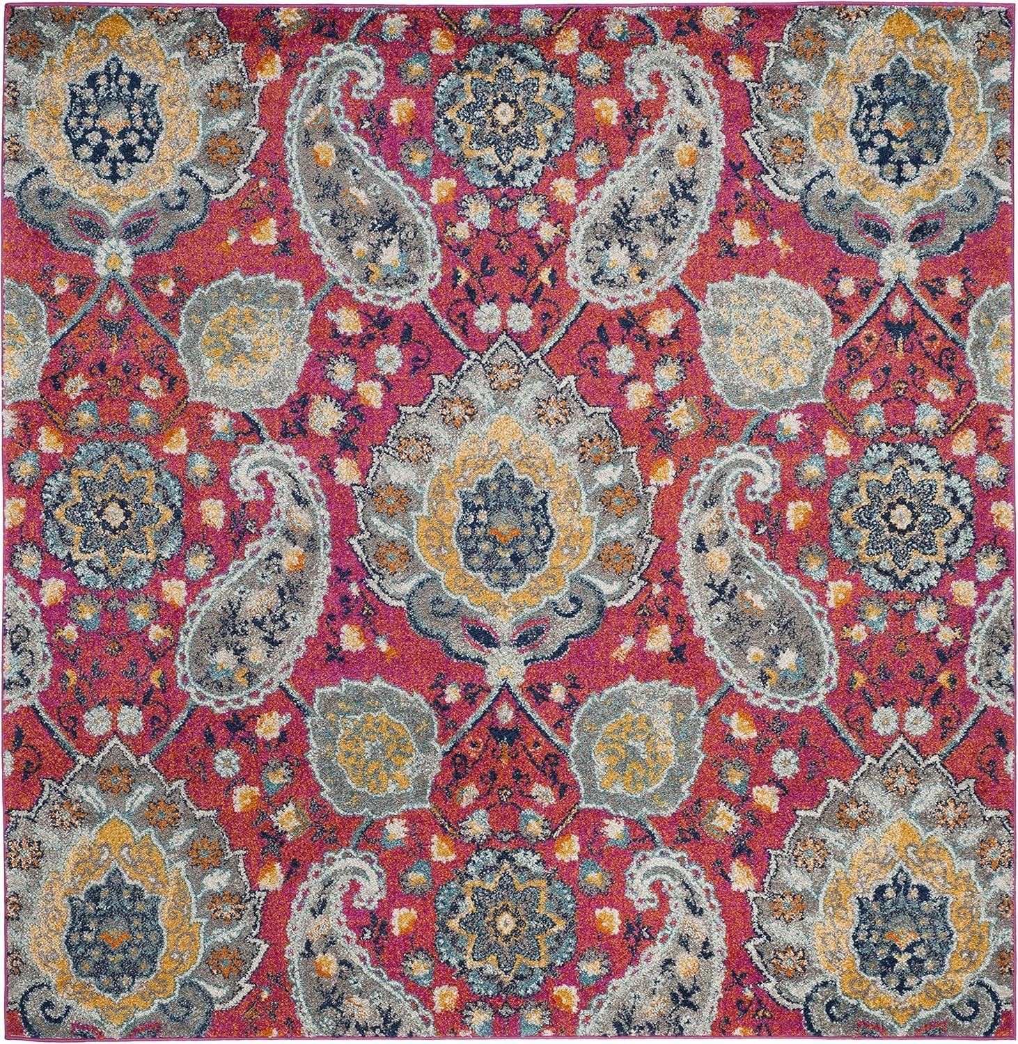 image:imageSAFAVIEH Area Rug 8x10 Madison Collection Large Cream amp Turquoise Boho Chic Glam Paisley Design NonShedding amp Easy Cleaning Ideal for Living Room Bedroom Office Dining Space MAD600EFuchsiaGold