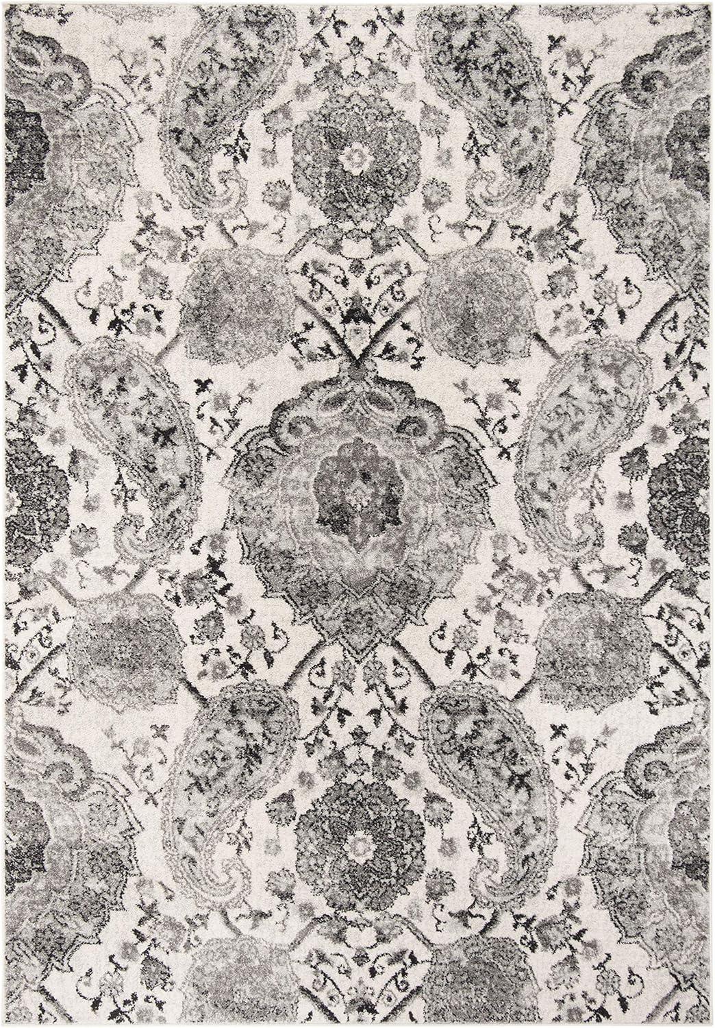 image:imageSAFAVIEH Area Rug 8x10 Madison Collection Large Cream amp Turquoise Boho Chic Glam Paisley Design NonShedding amp Easy Cleaning Ideal for Living Room Bedroom Office Dining Space MAD600ECreamSilver