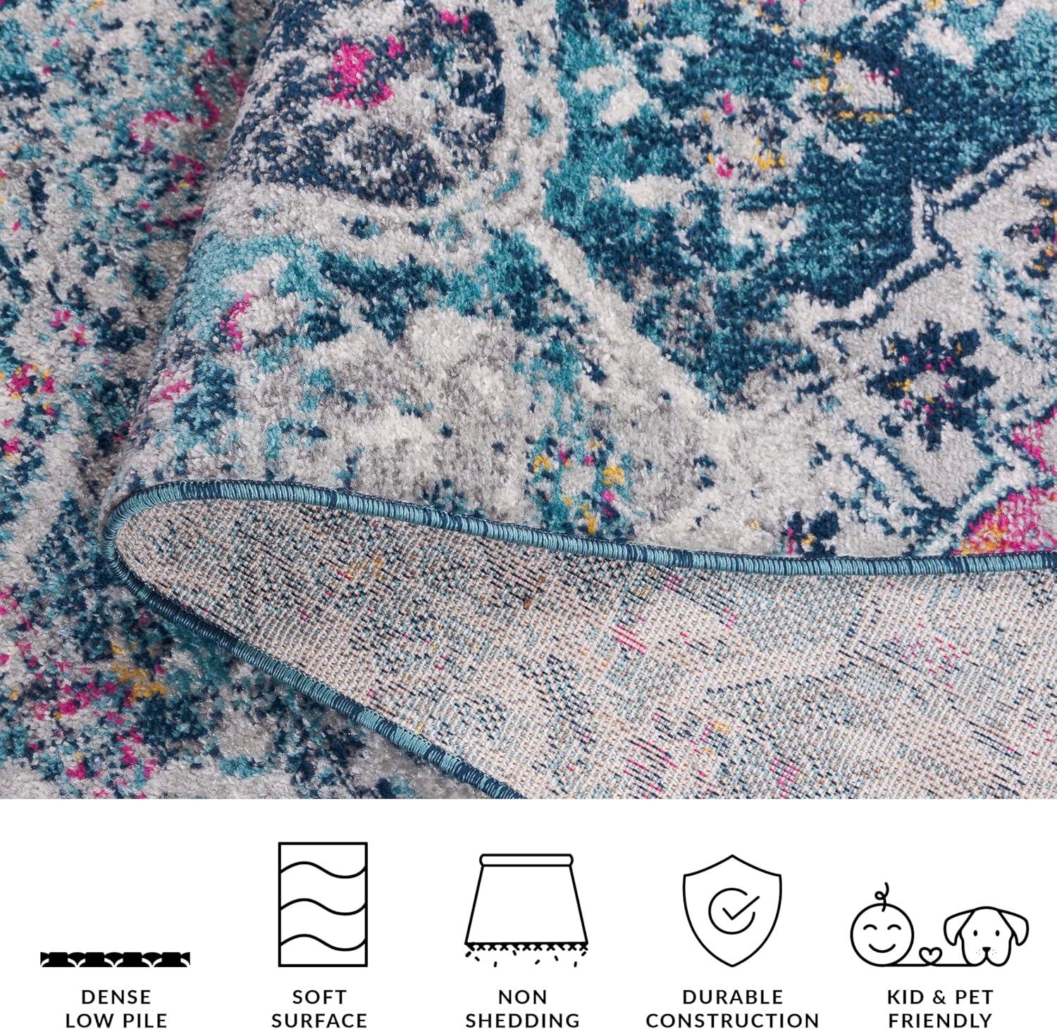 image:imageSAFAVIEH Area Rug 8x10 Madison Collection Large Cream amp Turquoise Boho Chic Glam Paisley Design NonShedding amp Easy Cleaning Ideal for Living Room Bedroom Office Dining Space MAD600EBlueGrey