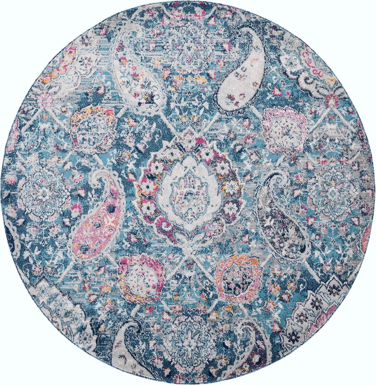 image:imageSAFAVIEH Area Rug 8x10 Madison Collection Large Cream amp Turquoise Boho Chic Glam Paisley Design NonShedding amp Easy Cleaning Ideal for Living Room Bedroom Office Dining Space MAD600EBlueGrey