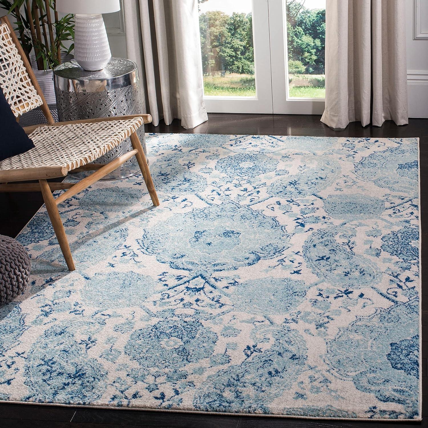 image:imageSAFAVIEH Area Rug 8x10 Madison Collection Large Cream amp Turquoise Boho Chic Glam Paisley Design NonShedding amp Easy Cleaning Ideal for Living Room Bedroom Office Dining Space MAD600ECreamTurquoise