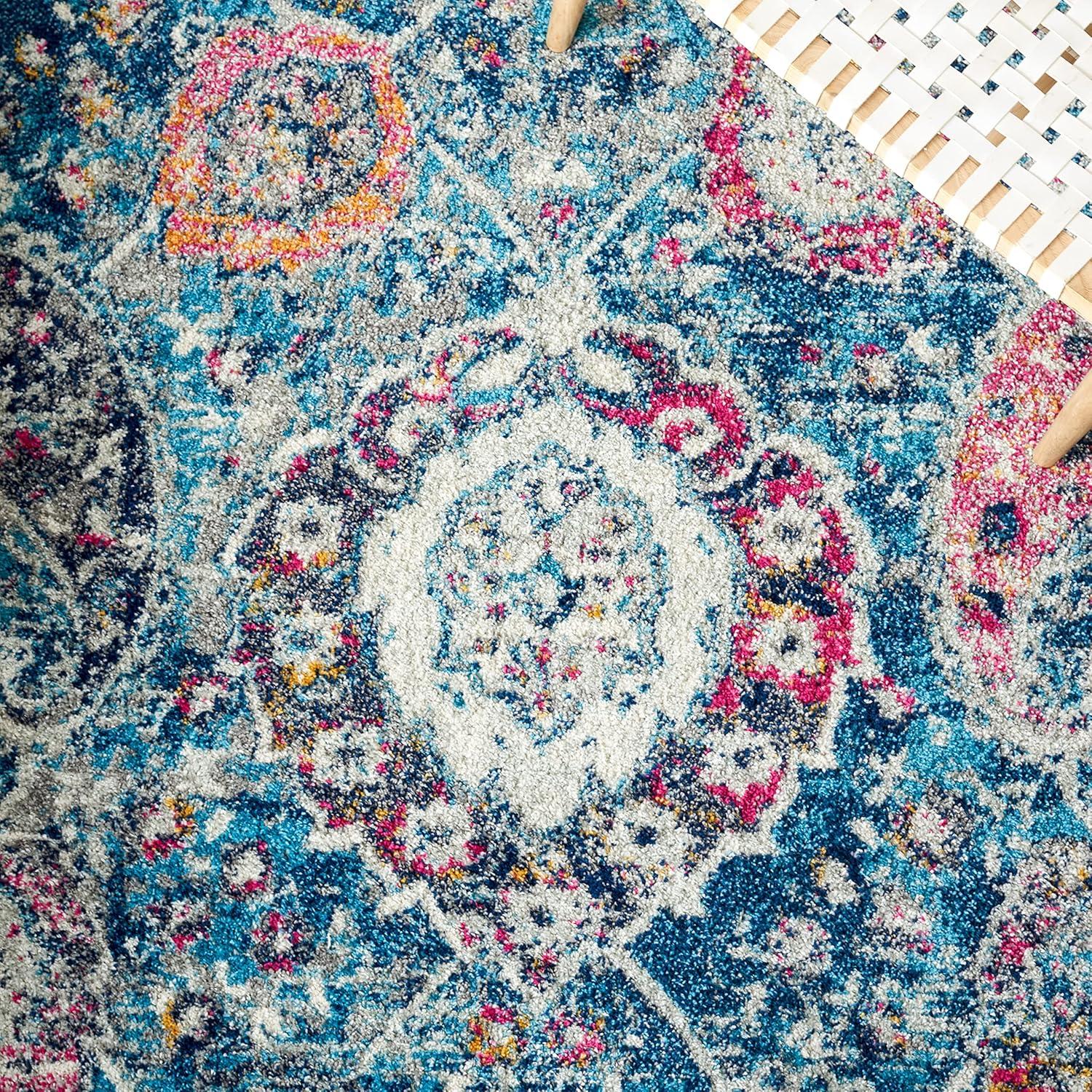 image:imageSAFAVIEH Area Rug 8x10 Madison Collection Large Cream amp Turquoise Boho Chic Glam Paisley Design NonShedding amp Easy Cleaning Ideal for Living Room Bedroom Office Dining Space MAD600EBlueGrey