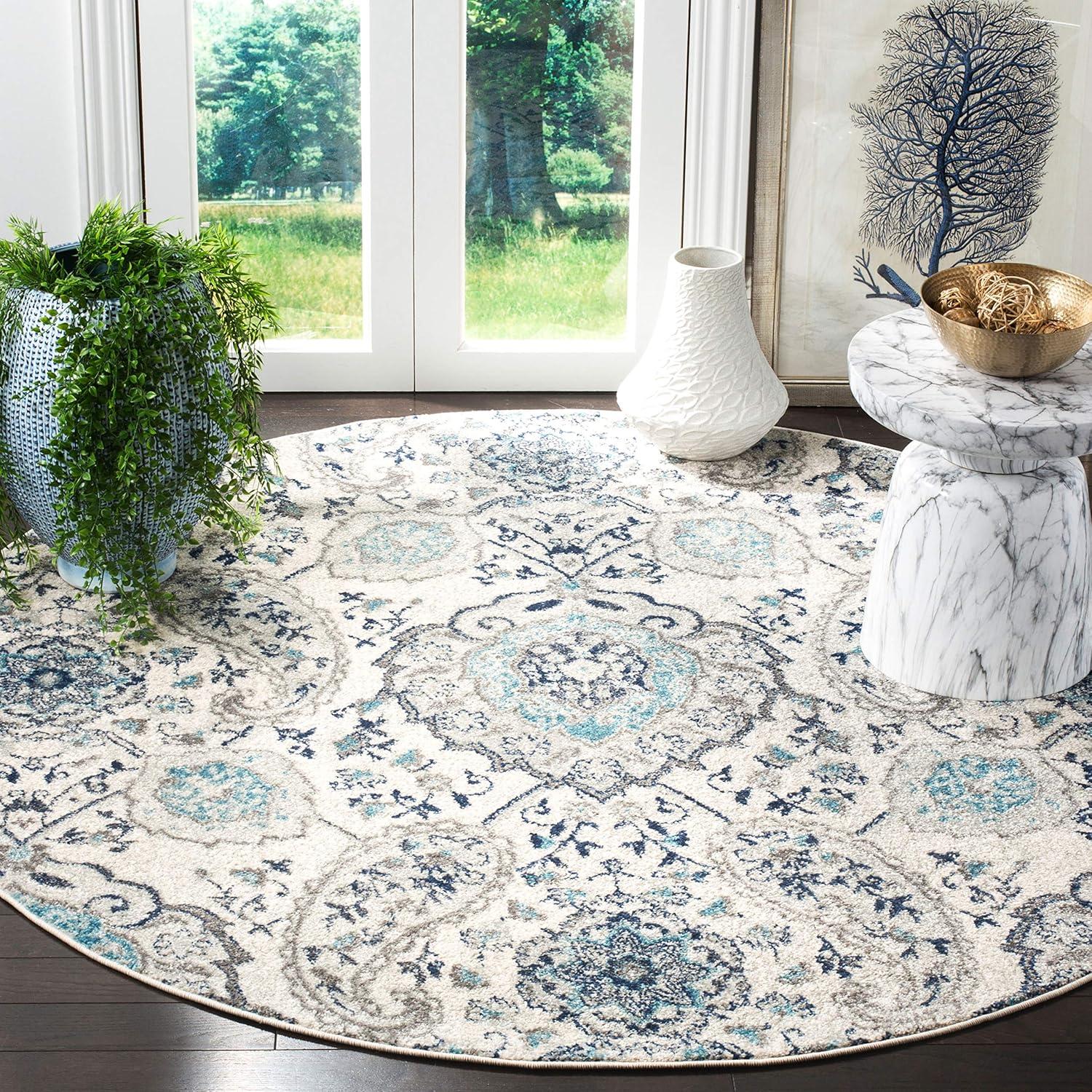 image:imageSAFAVIEH Area Rug 8x10 Madison Collection Large Cream amp Turquoise Boho Chic Glam Paisley Design NonShedding amp Easy Cleaning Ideal for Living Room Bedroom Office Dining Space MAD600ECreamLight Grey