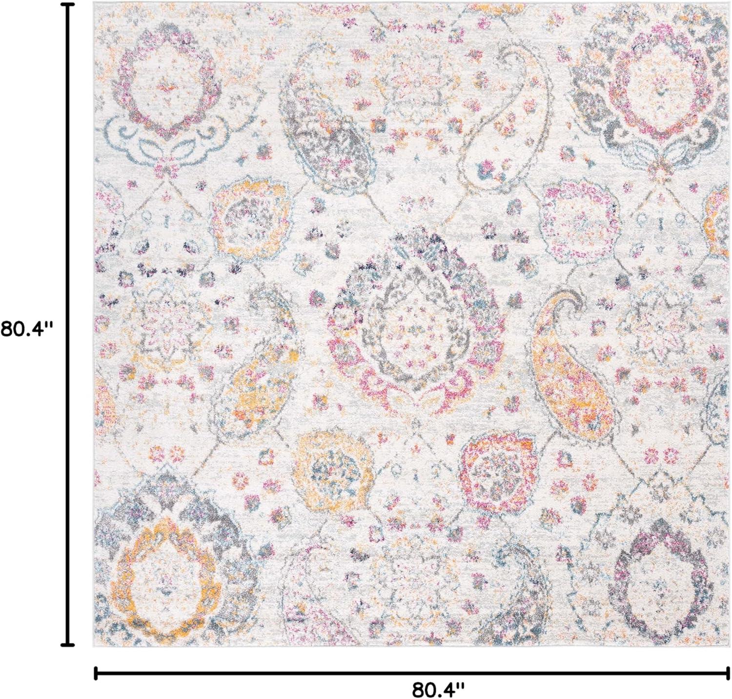 image:imageSAFAVIEH Area Rug 8x10 Madison Collection Large Cream amp Turquoise Boho Chic Glam Paisley Design NonShedding amp Easy Cleaning Ideal for Living Room Bedroom Office Dining Space MAD600EGreyGold