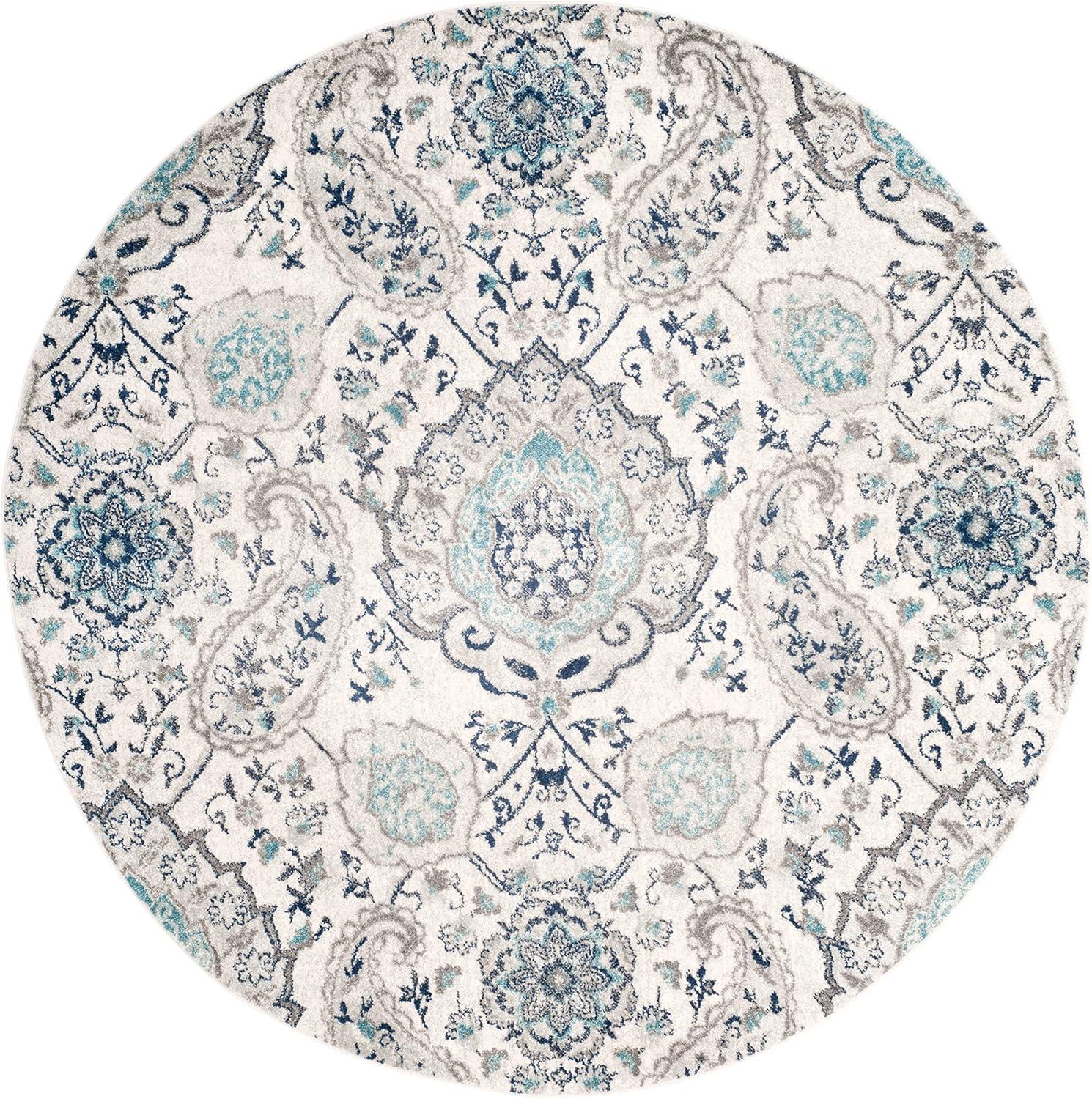 image:imageSAFAVIEH Area Rug 8x10 Madison Collection Large Cream amp Turquoise Boho Chic Glam Paisley Design NonShedding amp Easy Cleaning Ideal for Living Room Bedroom Office Dining Space MAD600ECreamLight Grey