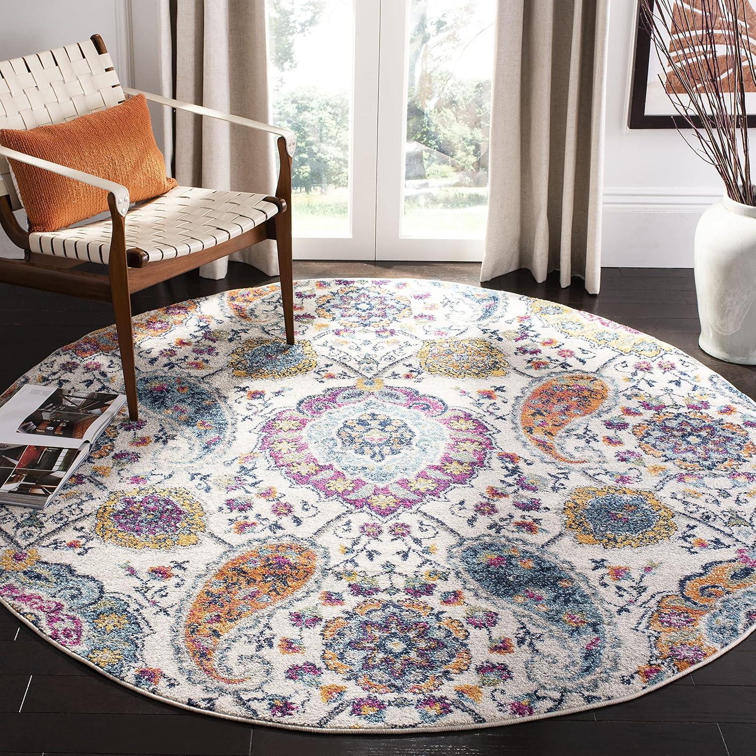 image:imageSAFAVIEH Area Rug 8x10 Madison Collection Large Cream amp Turquoise Boho Chic Glam Paisley Design NonShedding amp Easy Cleaning Ideal for Living Room Bedroom Office Dining Space MAD600ECreamMulti